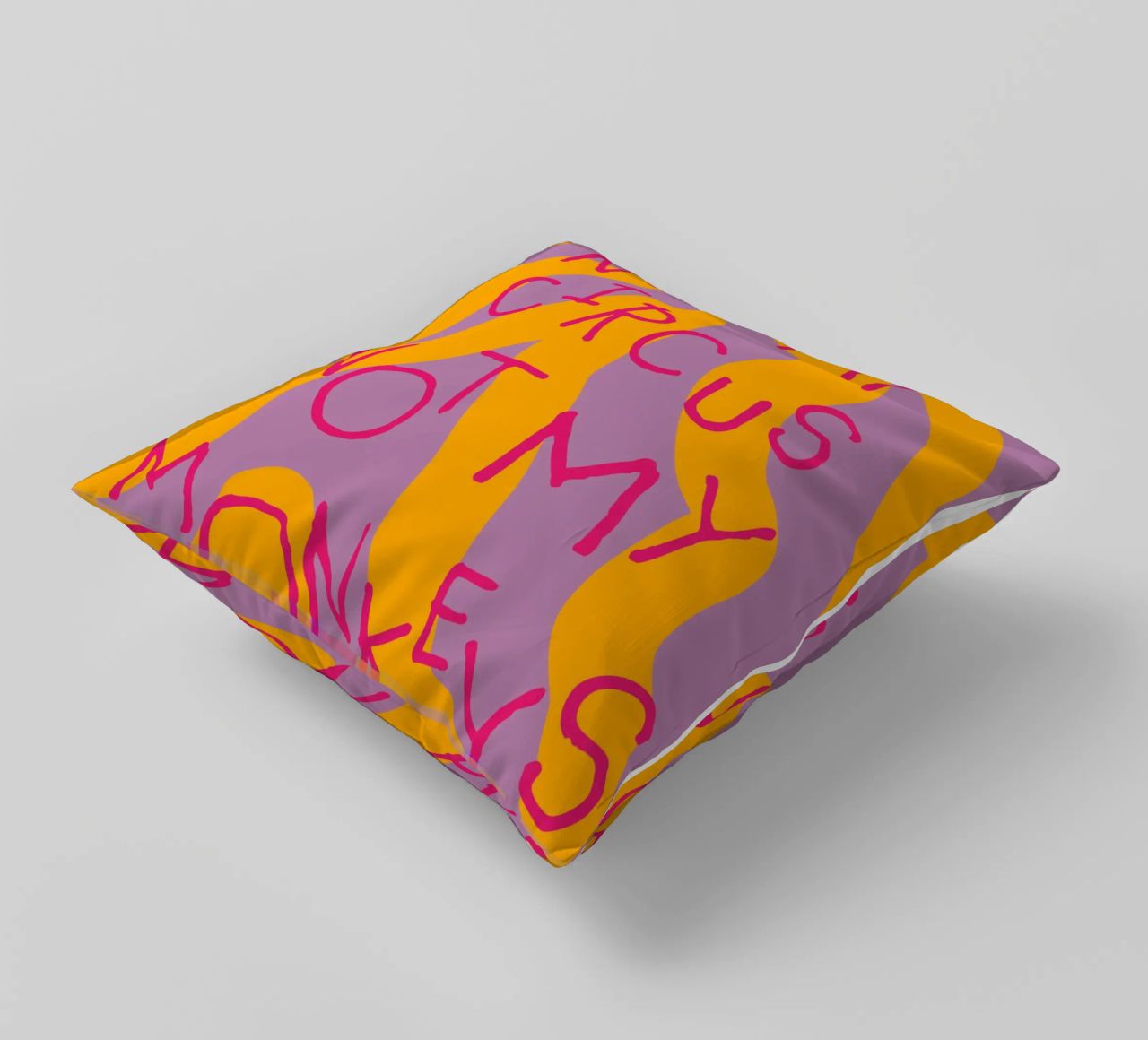 not my circus not my monkeys. cuscino da FRICKE DESIGN