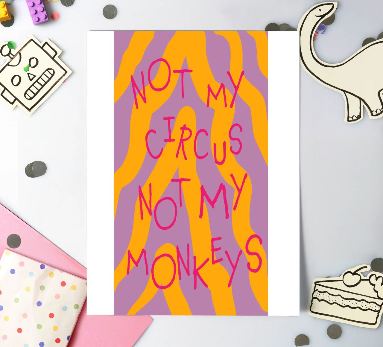 not my circus not my monkeys. Stickerbogen von FRICKE DESIGN