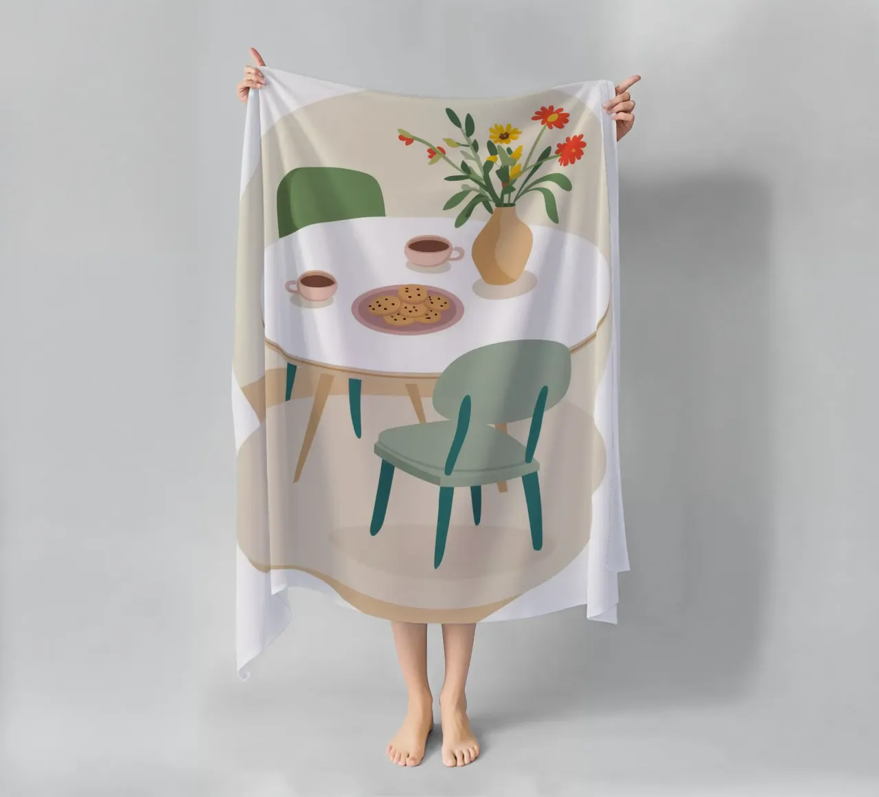 Windowside Coffee Calm beach towel by Moonlite Desire