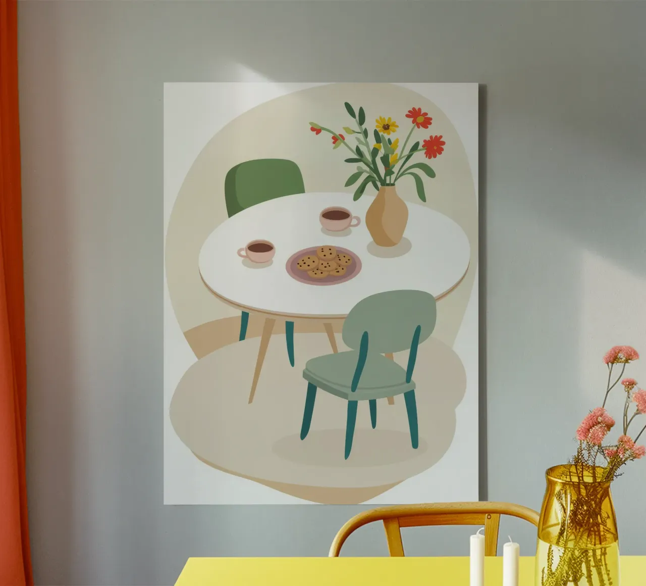 Caffè alla finestra Calma tela con Cornice a cassetta da Moonlite Desire