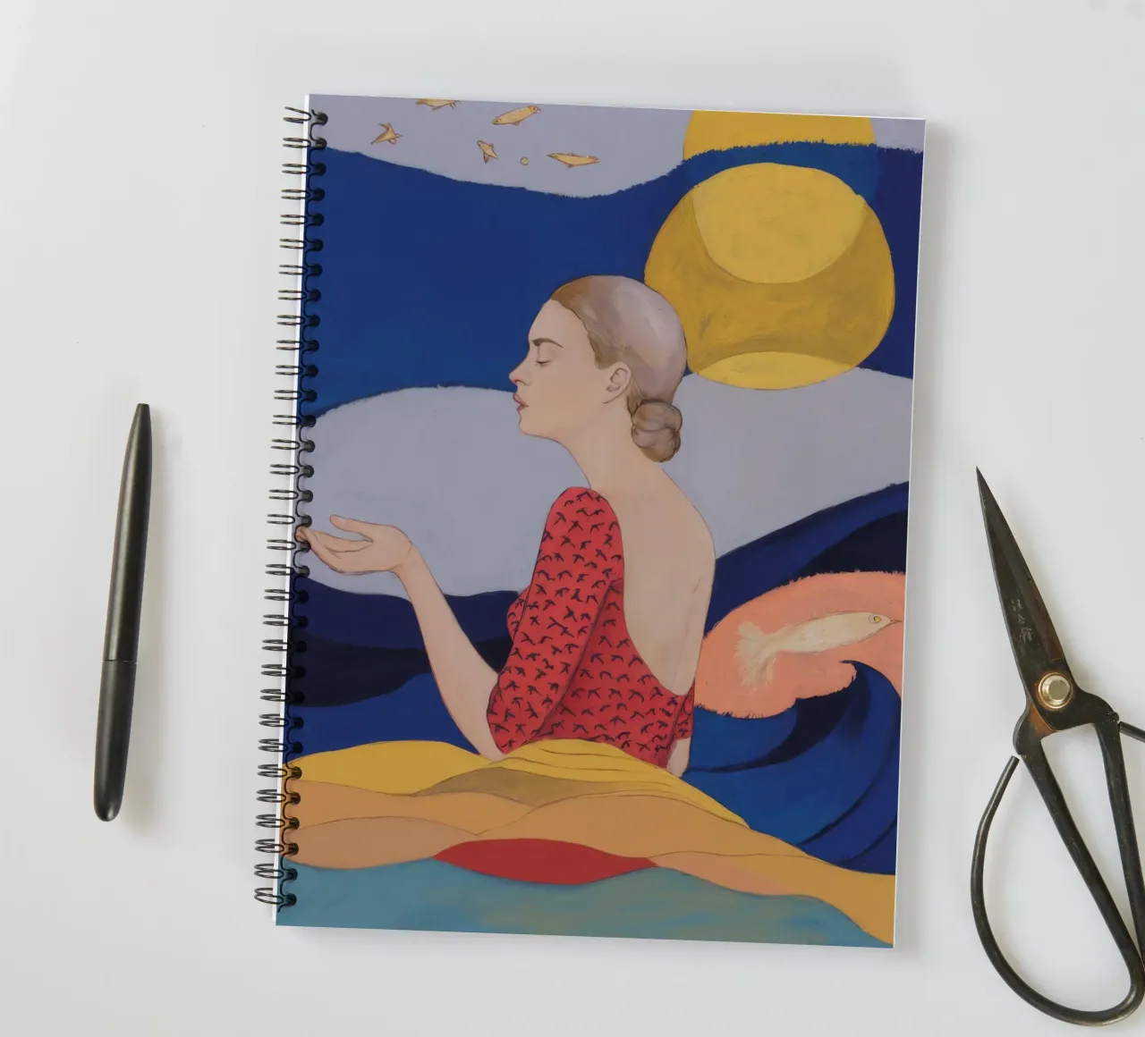 Moon Dot Repose spiral notebook by Vivid Reverie