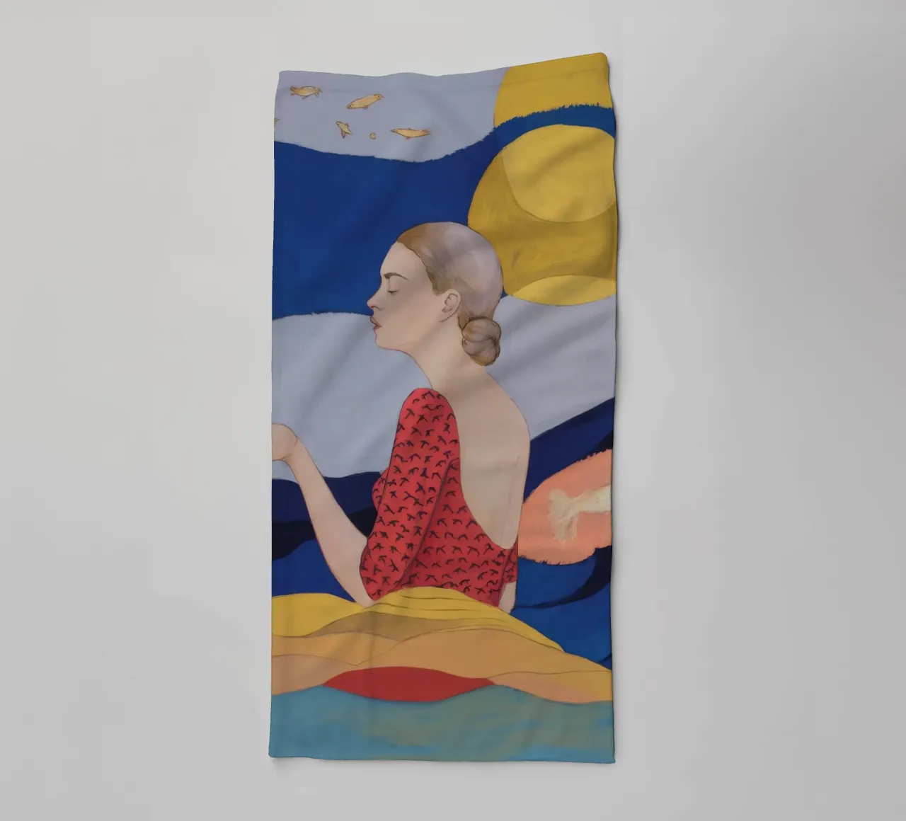Moon Dot Repose towel by Vivid Reverie
