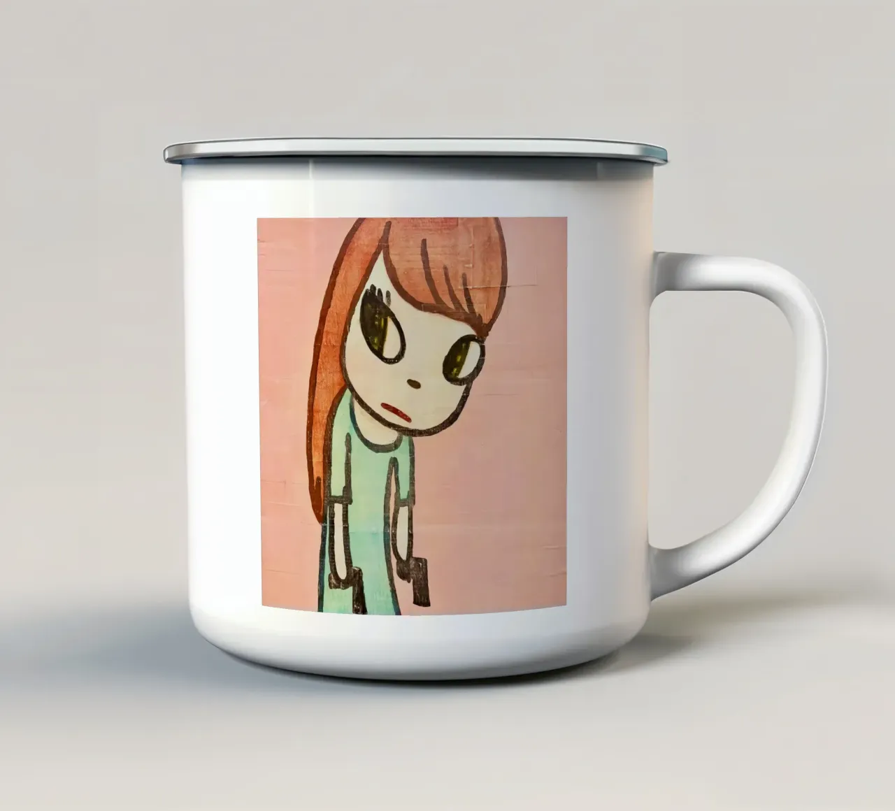 Pistole in mano tazza in smalto da Richard Wickham