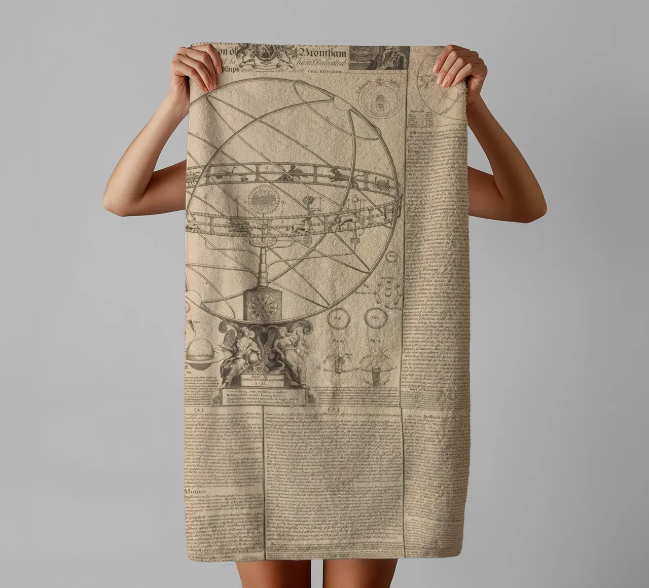 Vintage Orrery Celestial Map - Astronomy & Cosmology Art towel by ClubArt