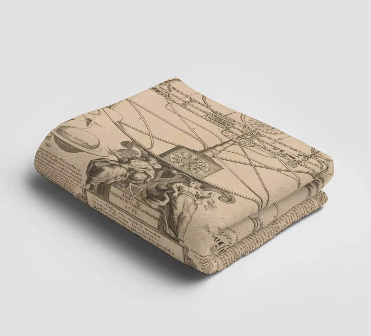 Vintage Orrery Celestial Map - Astronomy & Cosmology Art towel by ClubArt