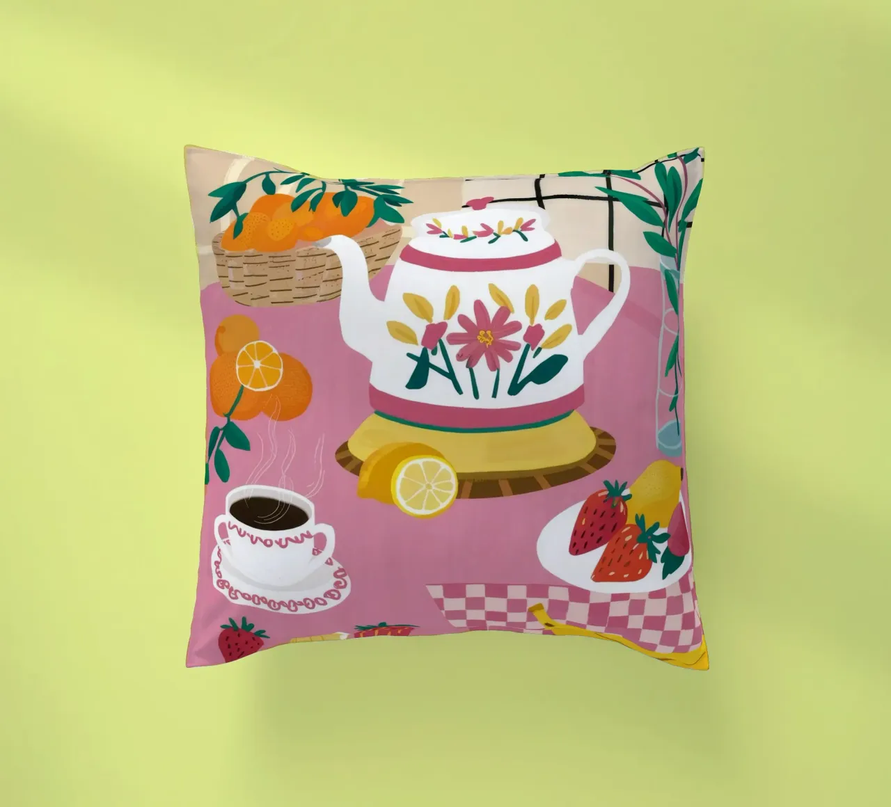 Colazione in cucina a scacchi cuscino da Moonlite Desire