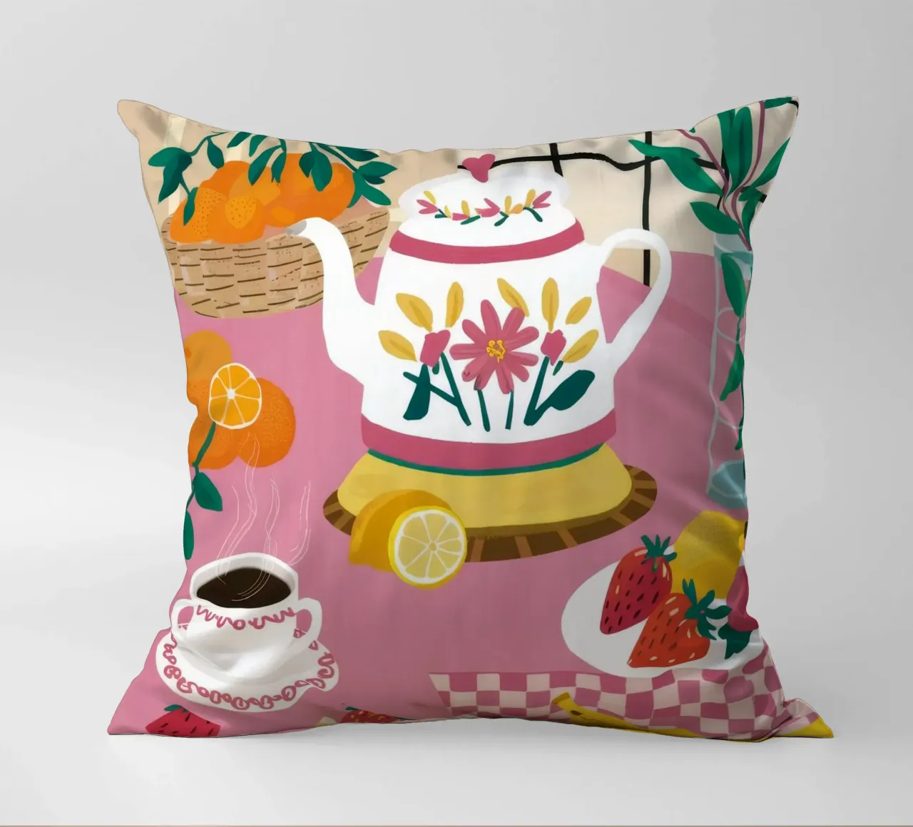 Colazione in cucina a scacchi cuscino da Moonlite Desire