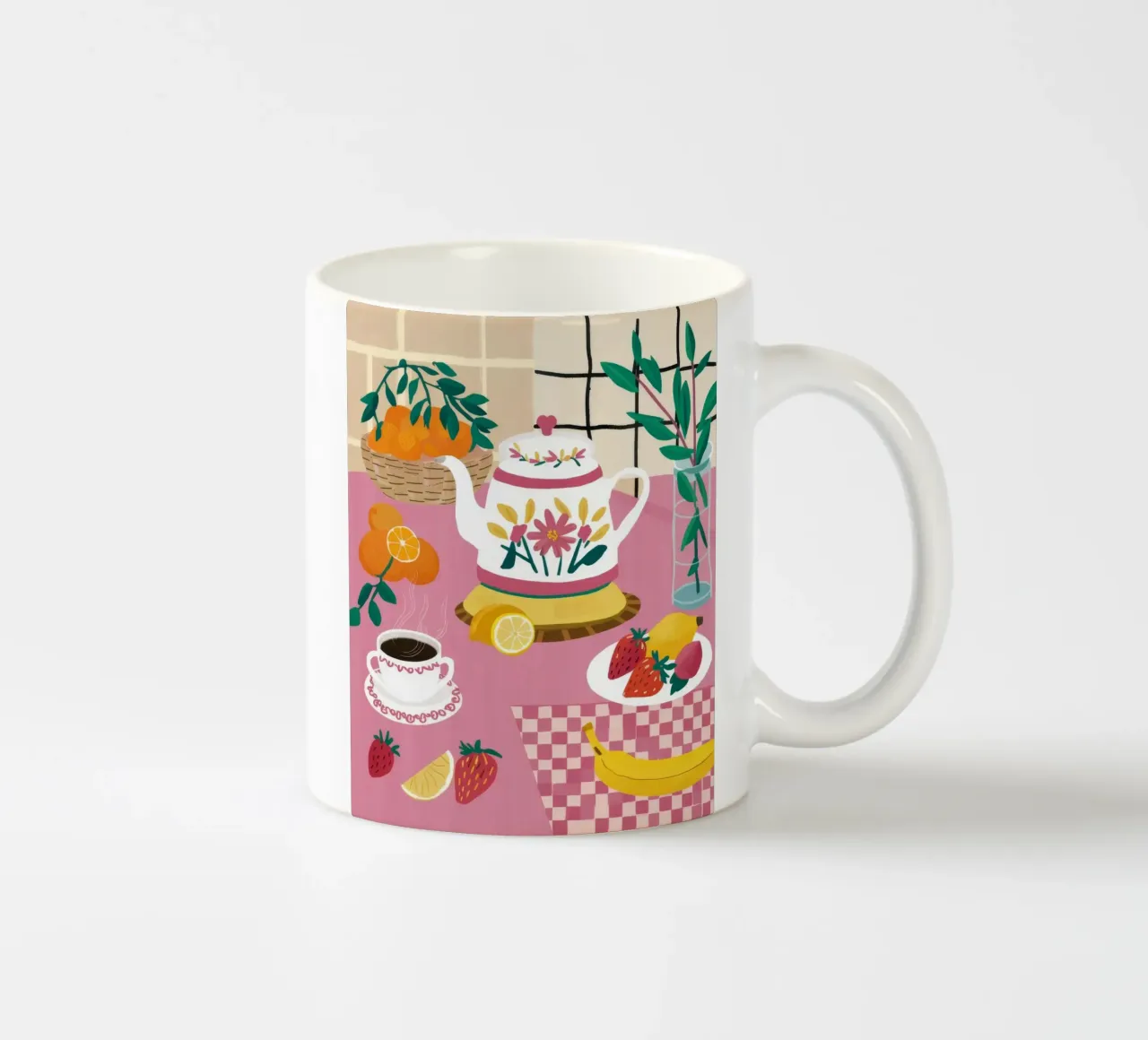 Colazione in cucina a scacchi tazza in ceramica da Moonlite Desire