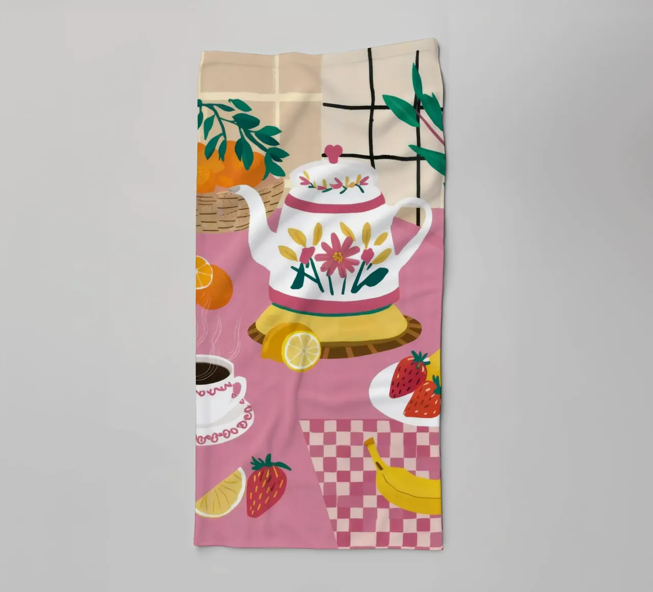 Colazione in cucina a scacchi asciugamano da bagno da Moonlite Desire