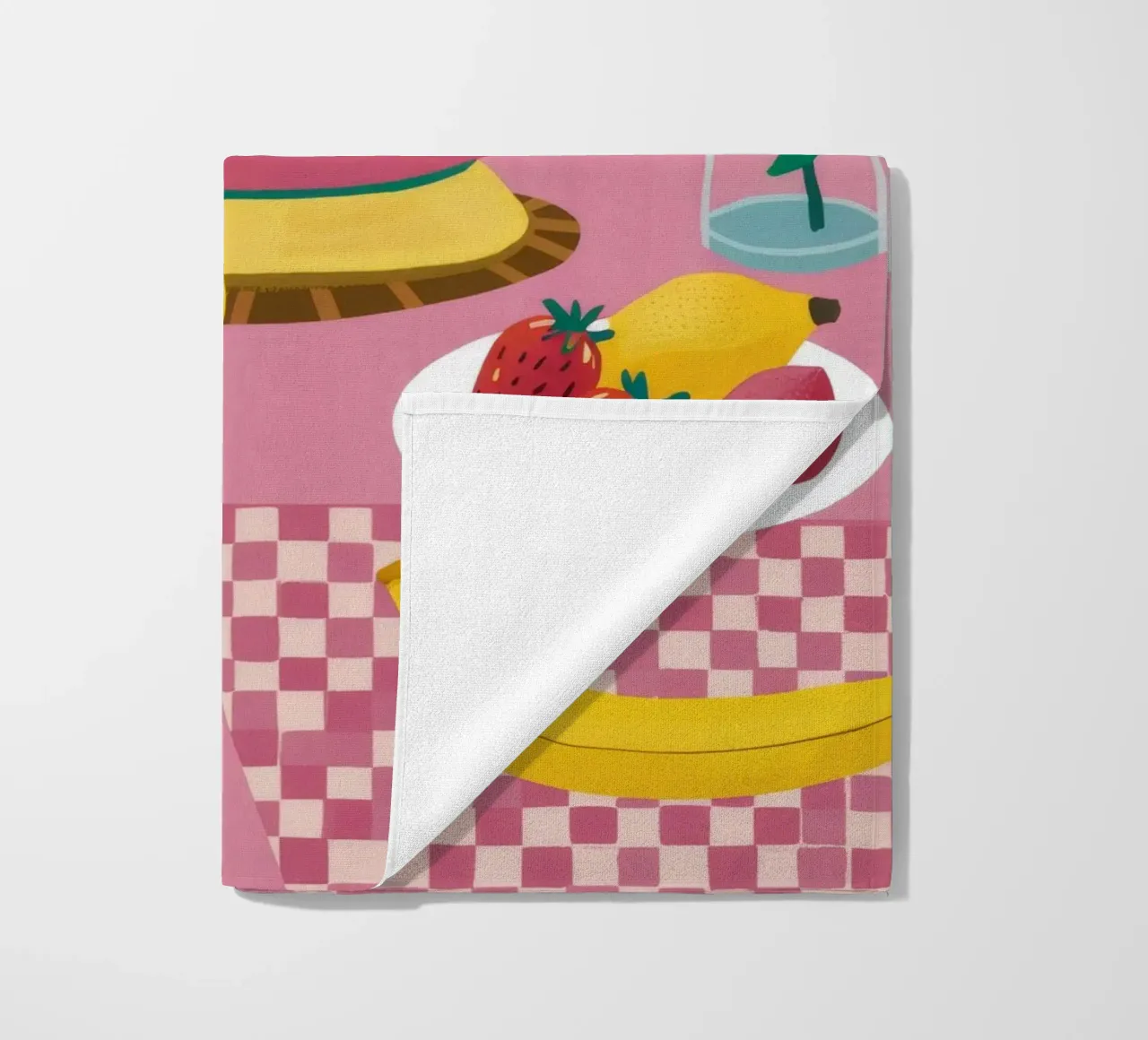 Colazione in cucina a scacchi telo mare da Moonlite Desire