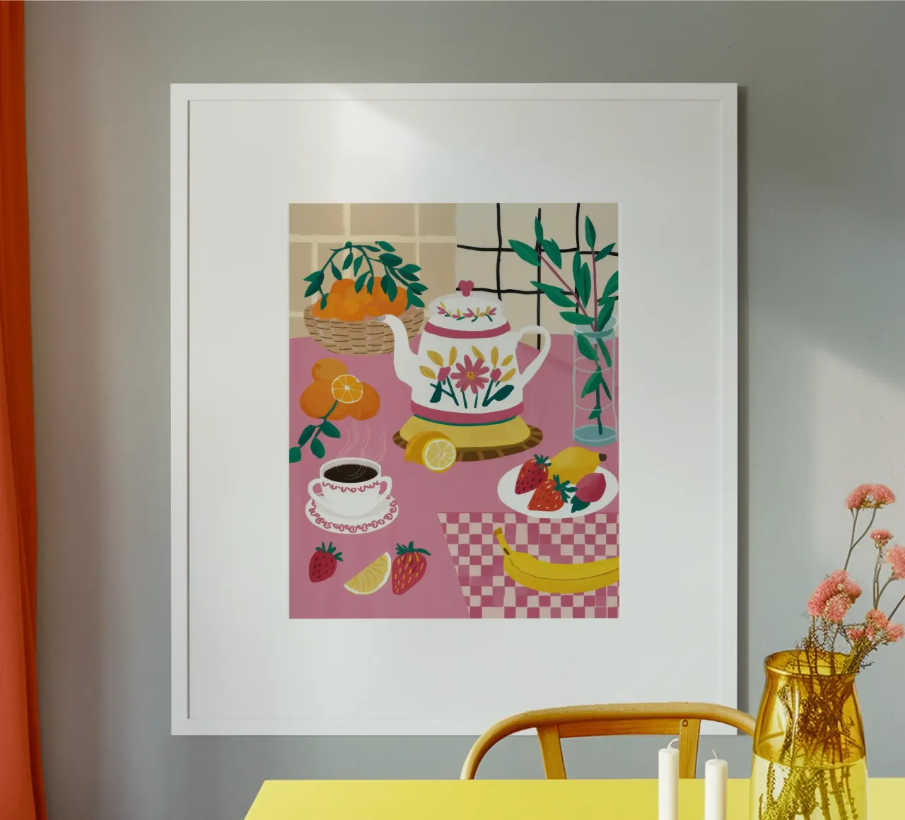 Colazione in cucina a scacchi poster da Moonlite Desire