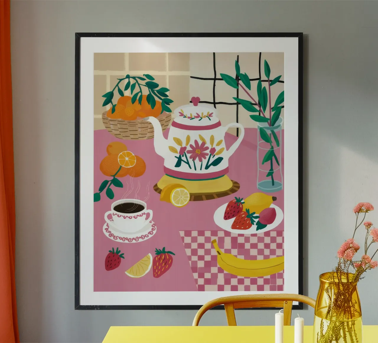 Colazione in cucina a scacchi poster da Moonlite Desire