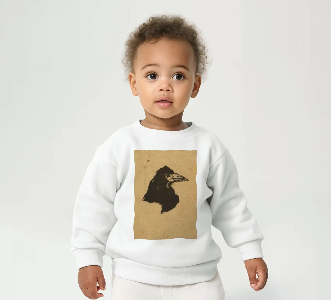 Silhouette vintage di testa di corvo - Dark Academia Bird Art felpa neonato da ClubArt