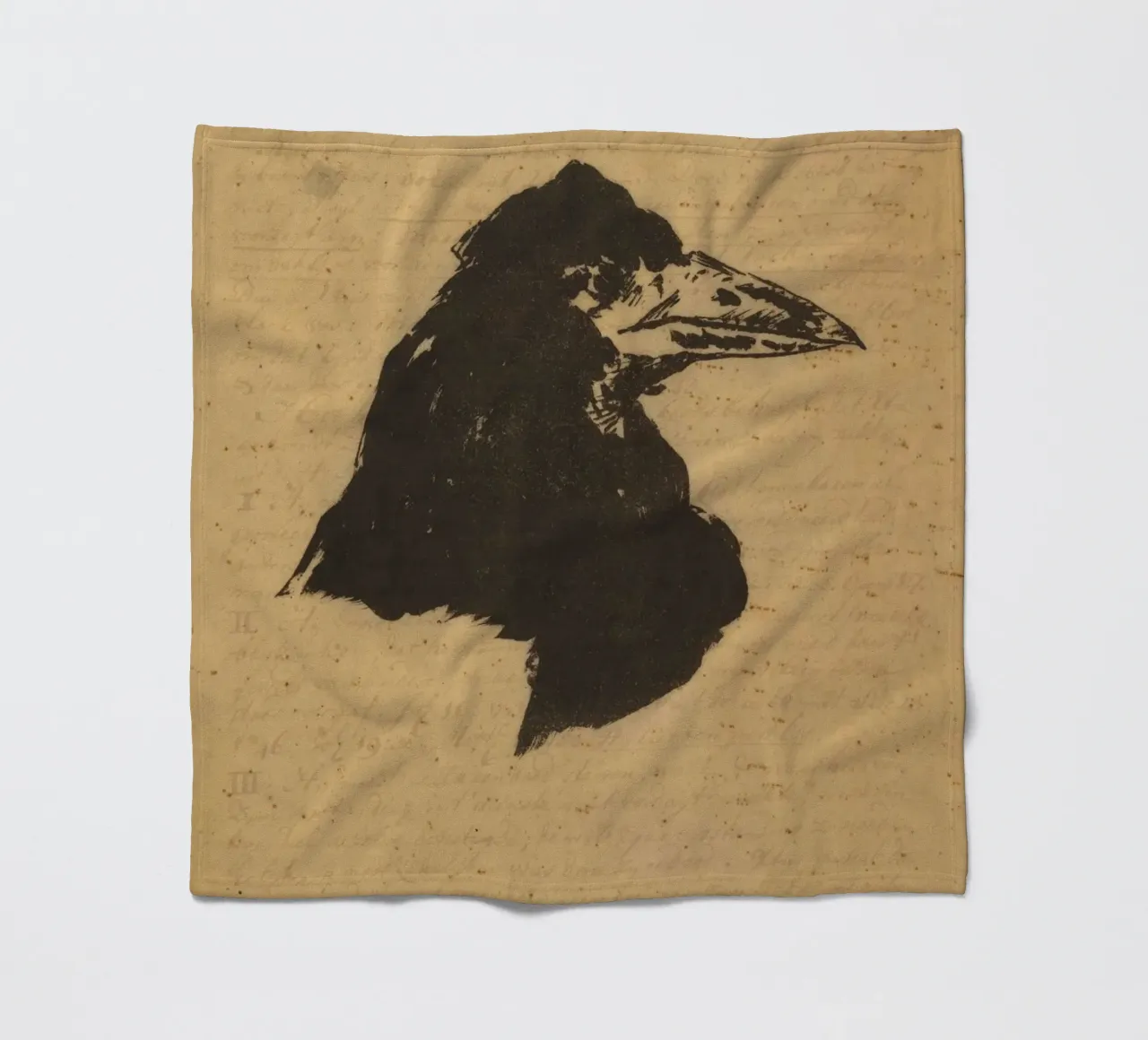 Silhouette vintage di testa di corvo - Dark Academia Bird Art coperta in pile da ClubArt