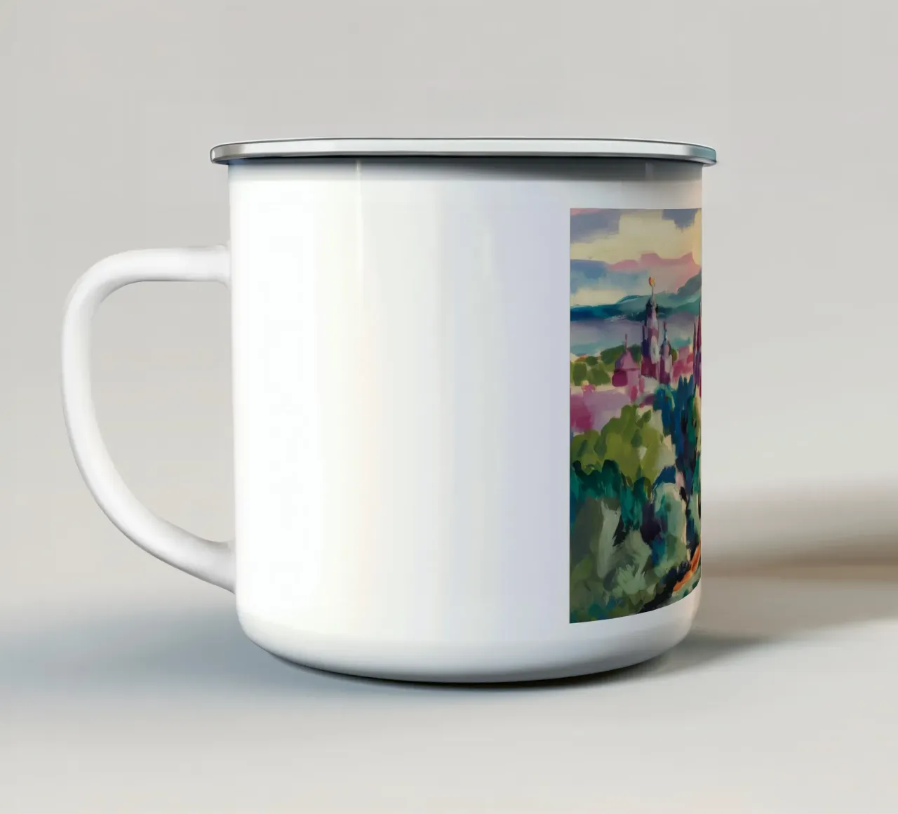 Vista Città di Hilltop tazza in smalto da Lush Essence