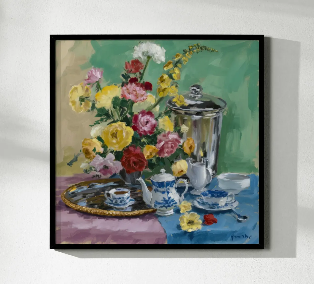 Samovar - Quiete floreale poster con telaio in plastica da Lush Essence