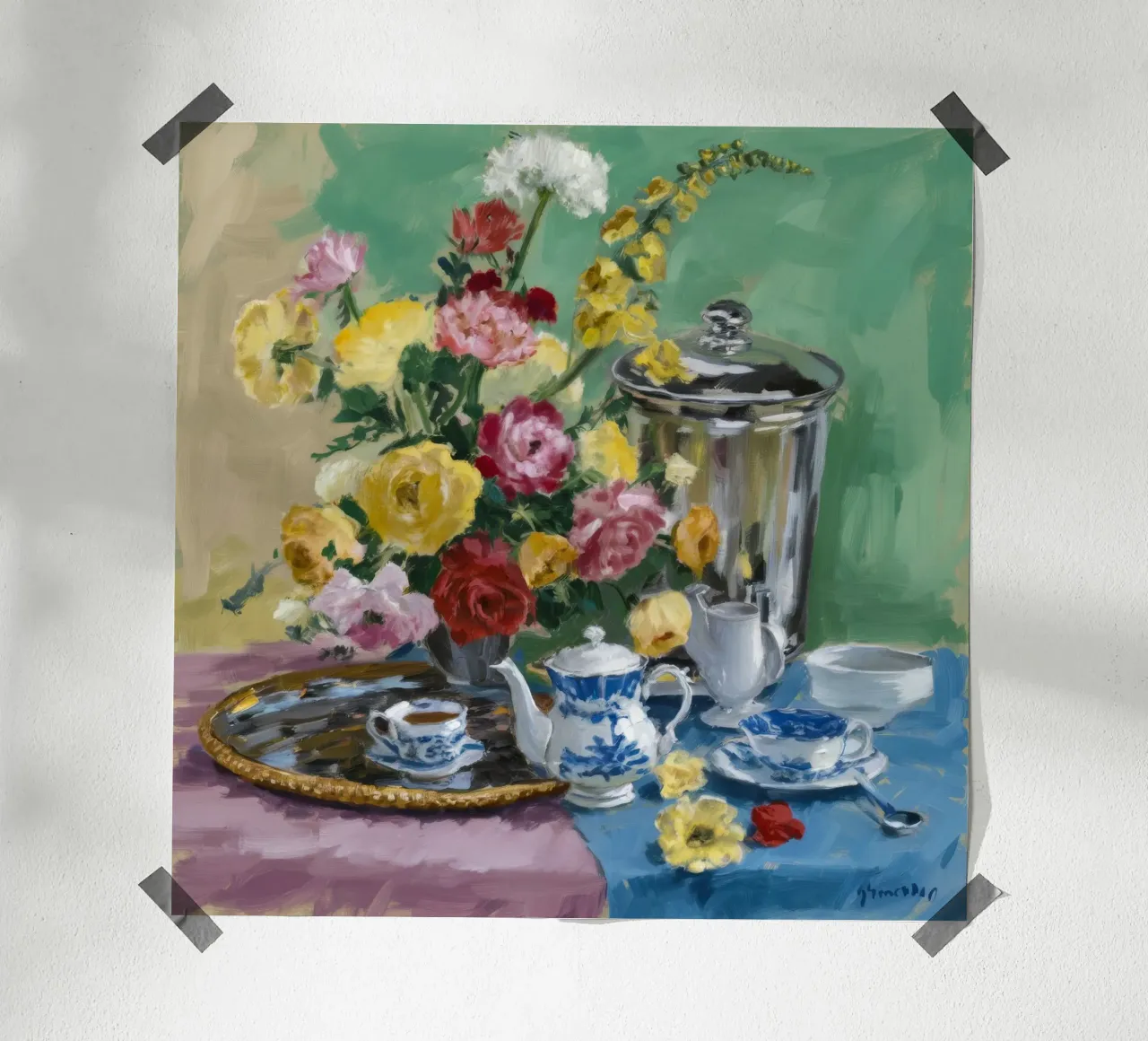 Samovar - Quiete floreale poster con telaio in plastica da Lush Essence