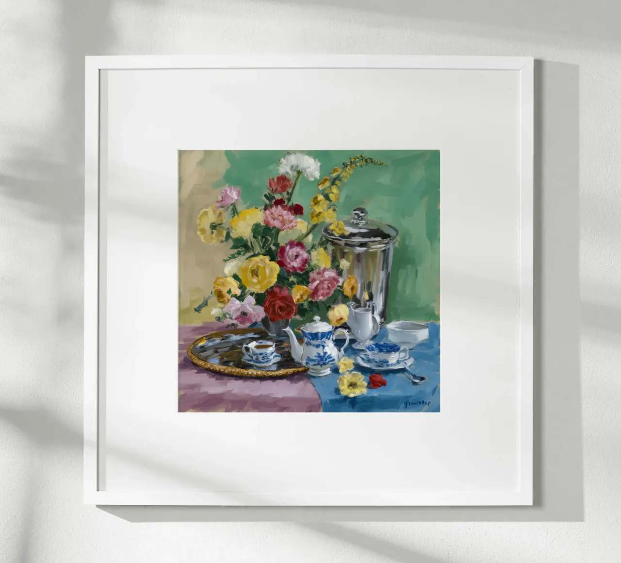 Samovar - Quiete floreale poster con telaio in plastica da Lush Essence
