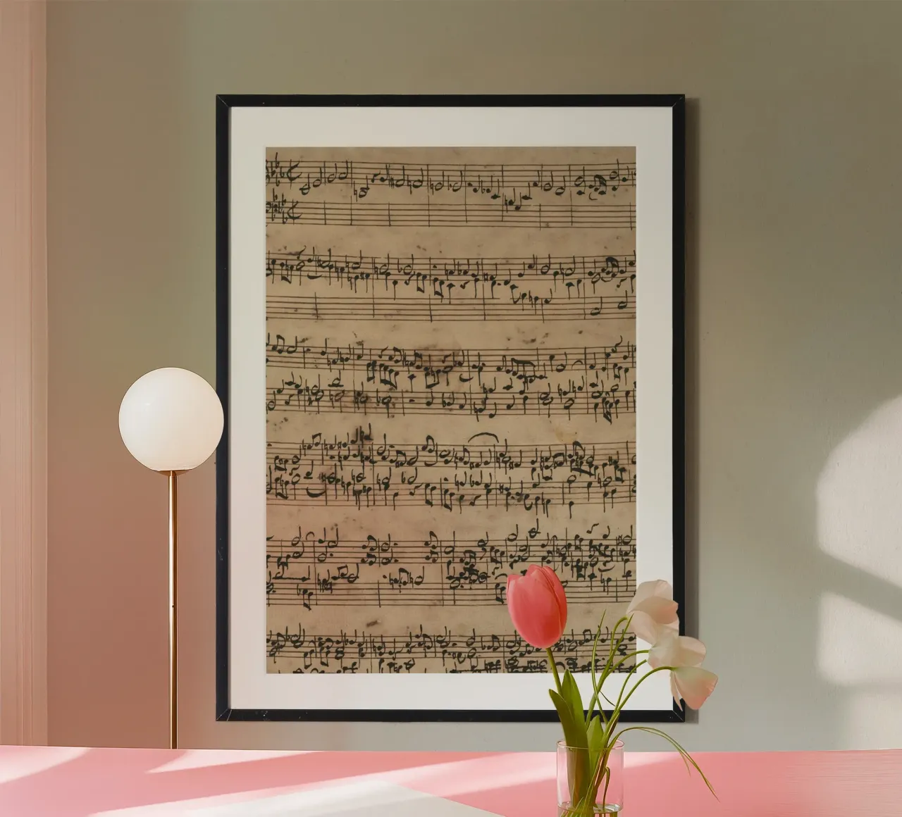 Spartiti d'epoca scritti a mano - Arte musicale classica poster con telaio in alluminio da ClubArt