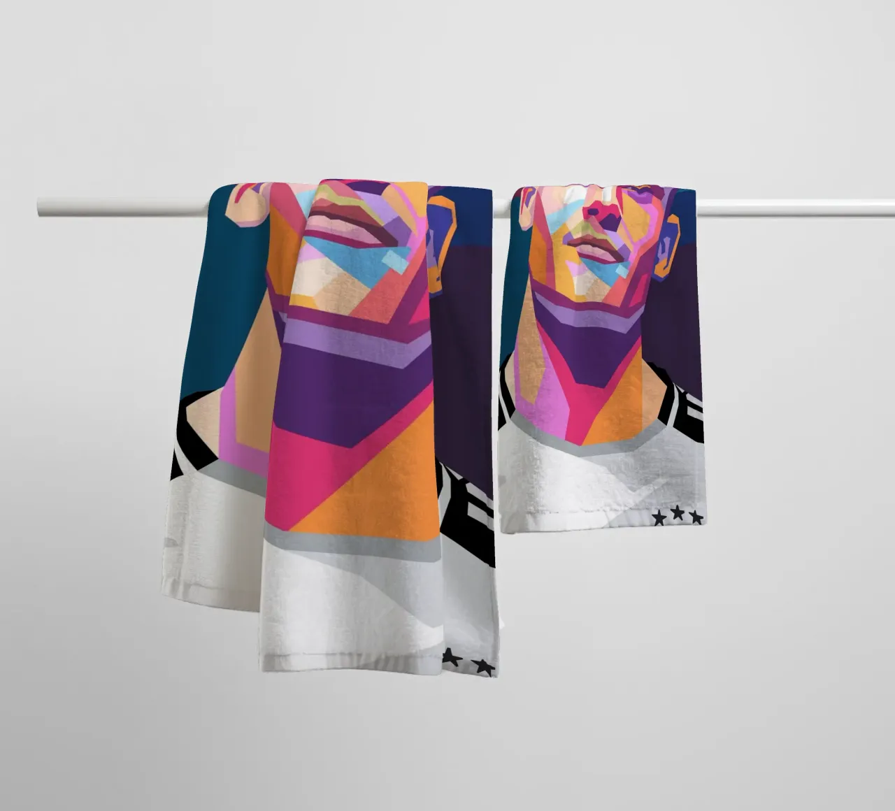 Florian Wirtz Pop-Art-Porträt Handtuch von Hantamrata