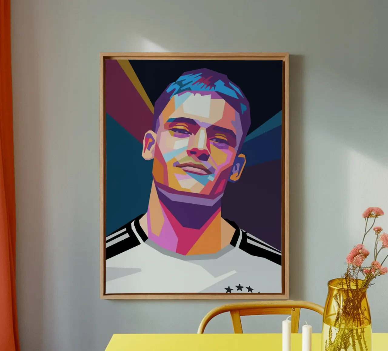 Ritratto pop art di Florian Wirtz tela con Cornice a cassetta da Hantamrata