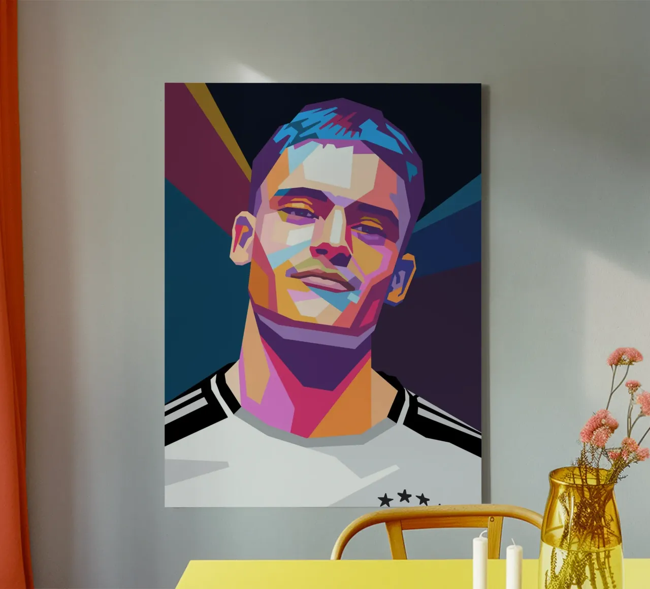 Ritratto pop art di Florian Wirtz tela con Cornice a cassetta da Hantamrata