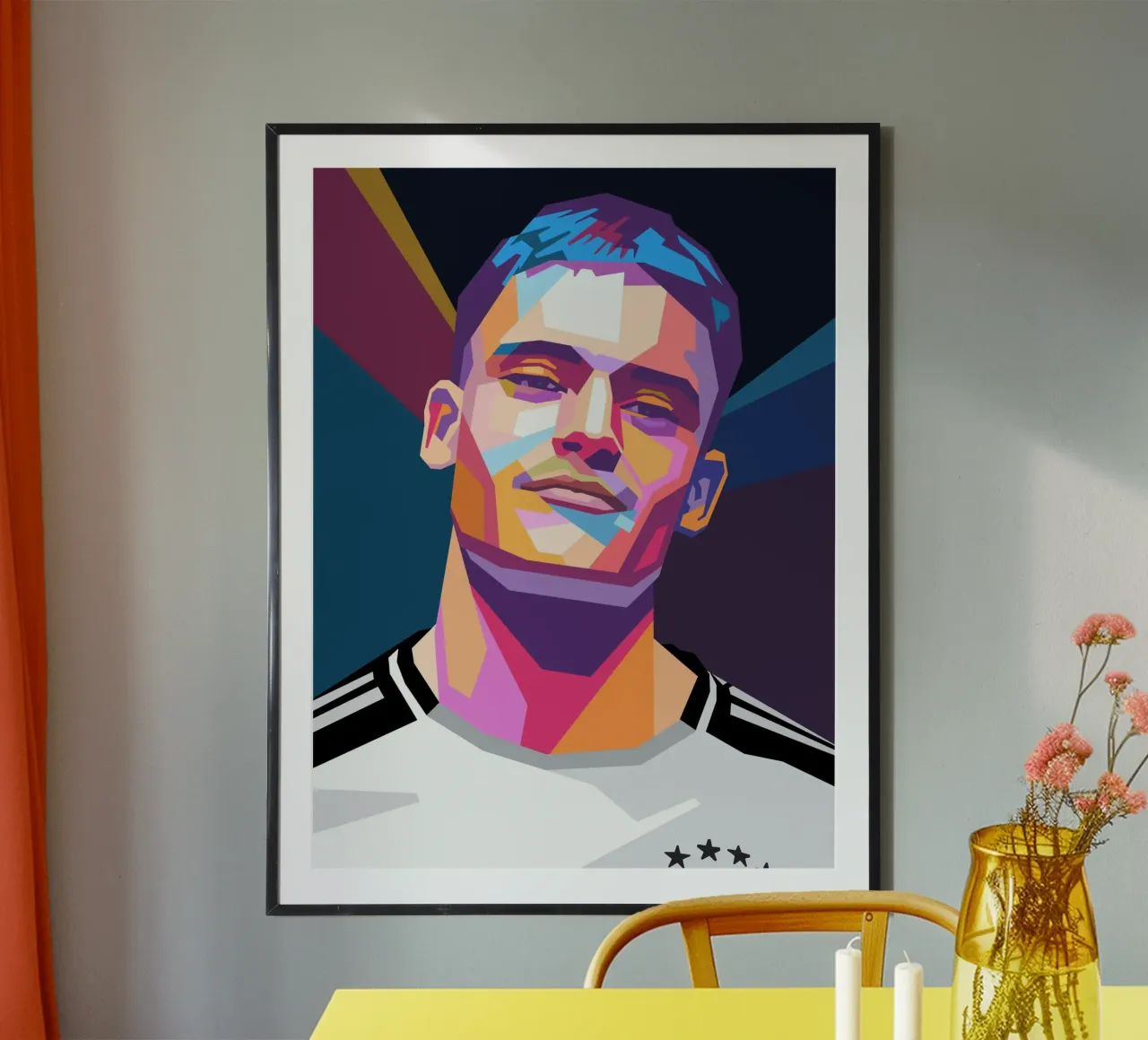 Ritratto pop art di Florian Wirtz poster con telaio in alluminio da Hantamrata