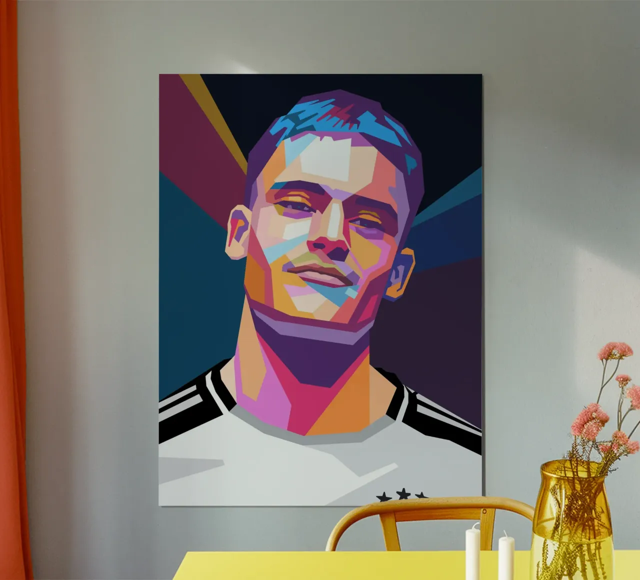 Ritratto pop art di Florian Wirtz poster con telaio in alluminio da Hantamrata