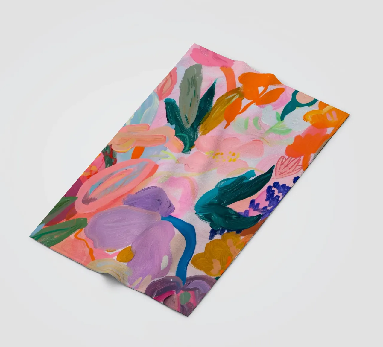 Gepersonaliseerde poster, abstracte bloemenprint, aangepaste stadsnaam fleecedeken van Boheme