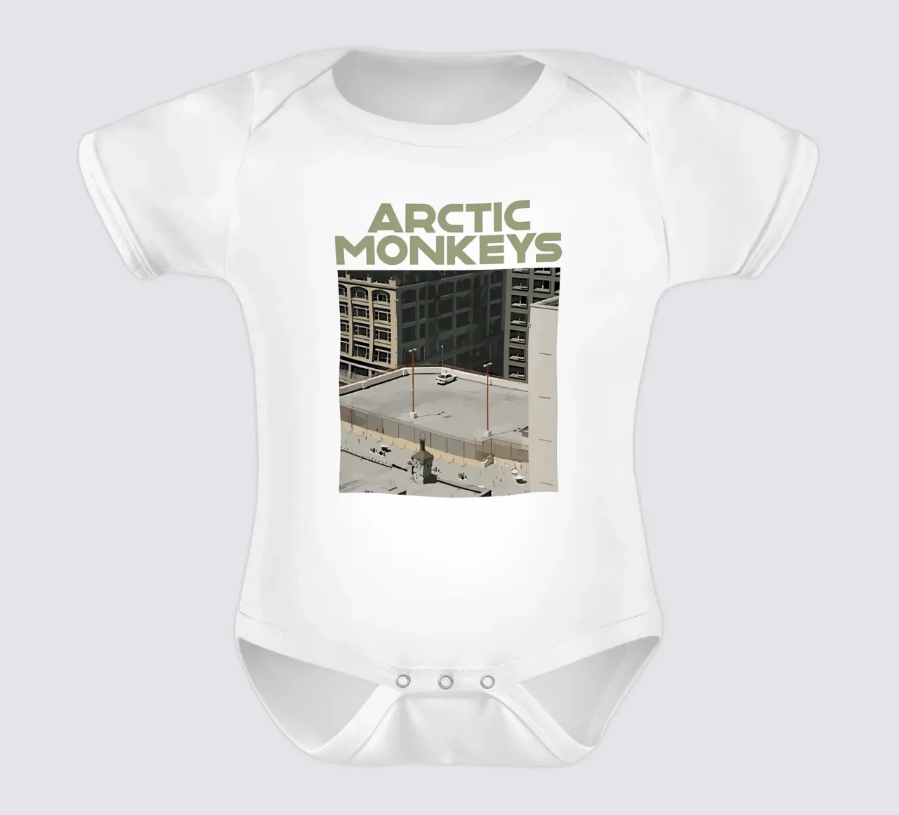 The Car Photo short-sleeve baby romper by Jason Lavelle