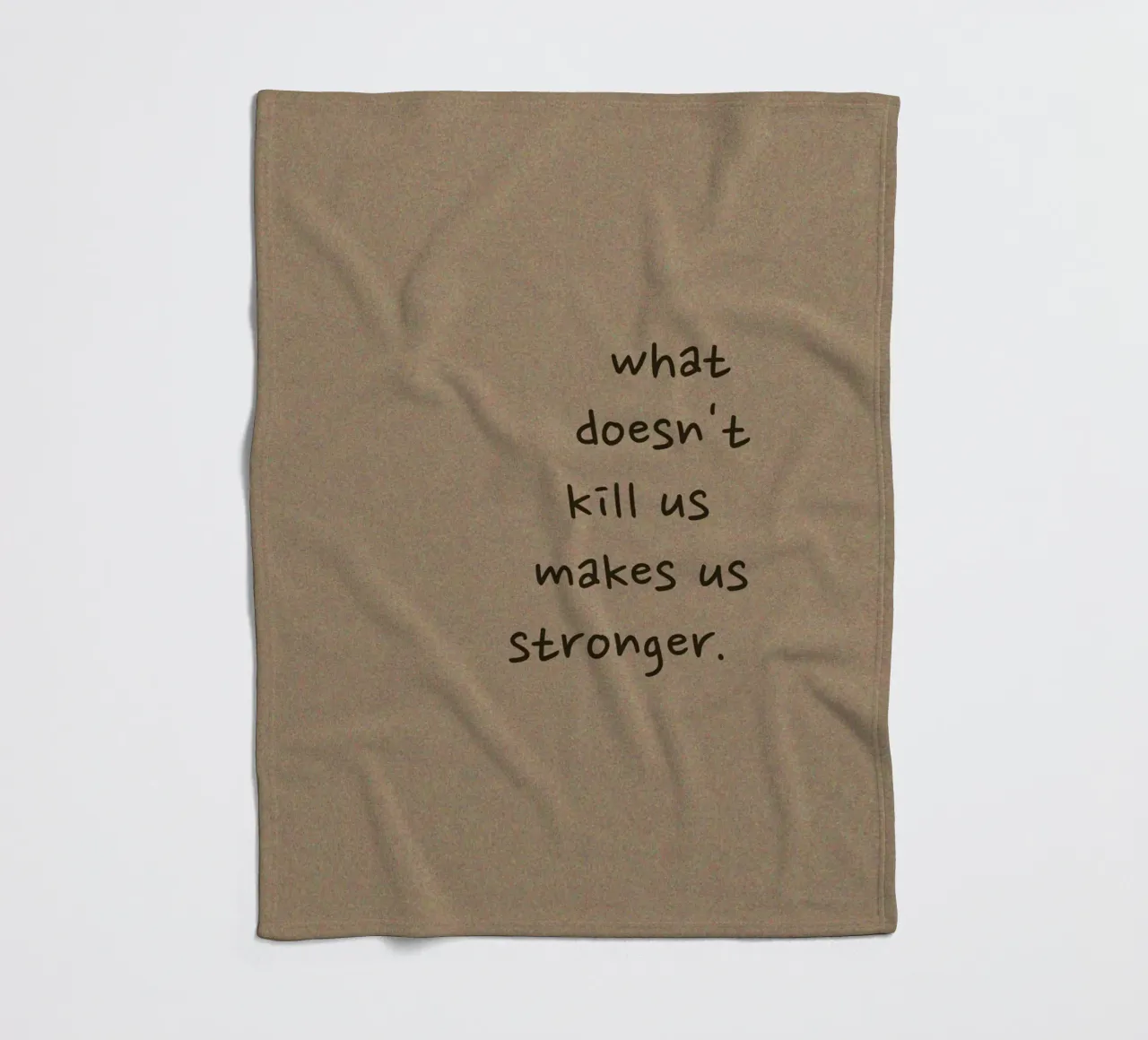 "What Doesn't Kill Us..." - Motivational Text Art Print fleece blanket by ClubArt