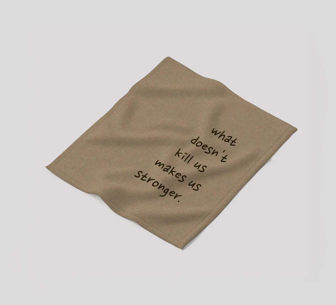 "What Doesn't Kill Us..." - Motivational Text Art Print fleece blanket by ClubArt