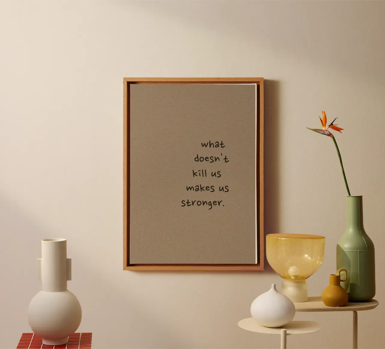 "Ce qui ne nous tue pas... - Texte de motivation Impression d'art toile de ClubArt