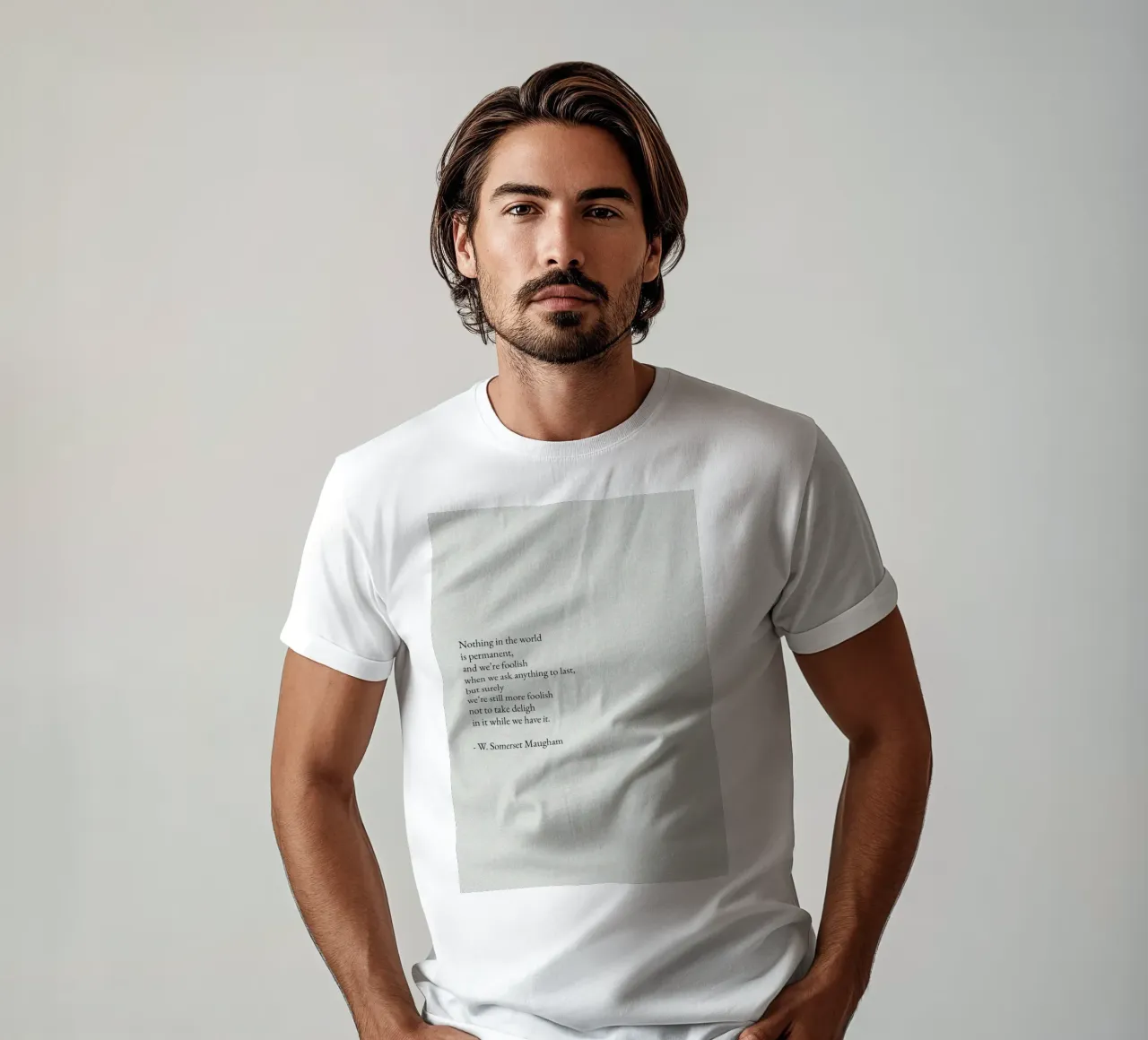 W. Citazione di Somerset Maugham - Vivere il momento Text Art t-shirt da ClubArt