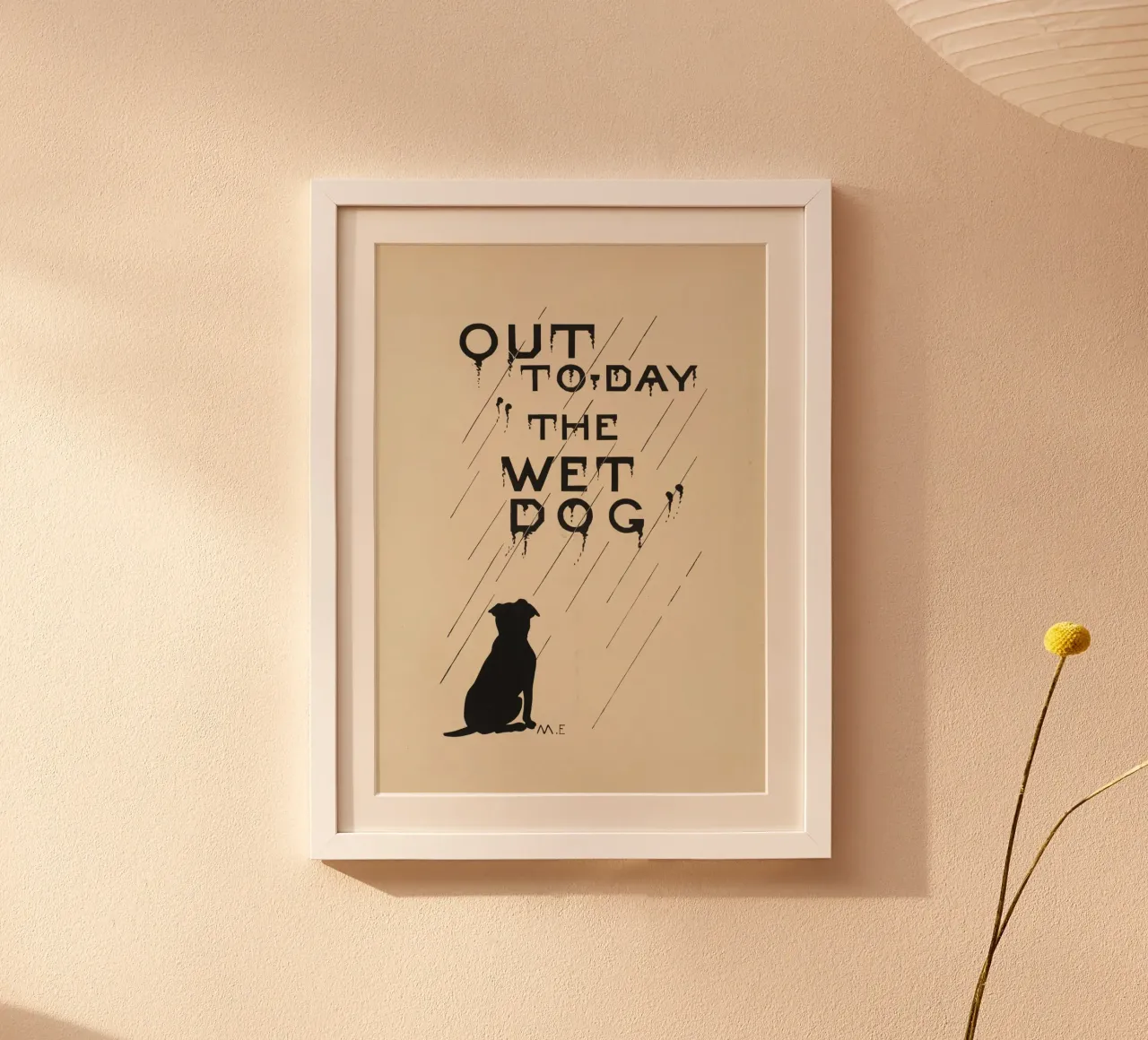 Poster d'epoca "The Wet Dog" - Cane silhouette pioggia Art poster da ClubArt
