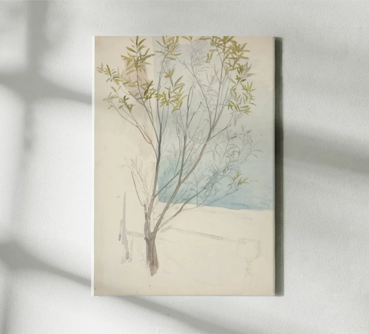 Studio di salice d'epoca - Arte botanica di Light Academia tela con Cornice a cassetta da ClubArt