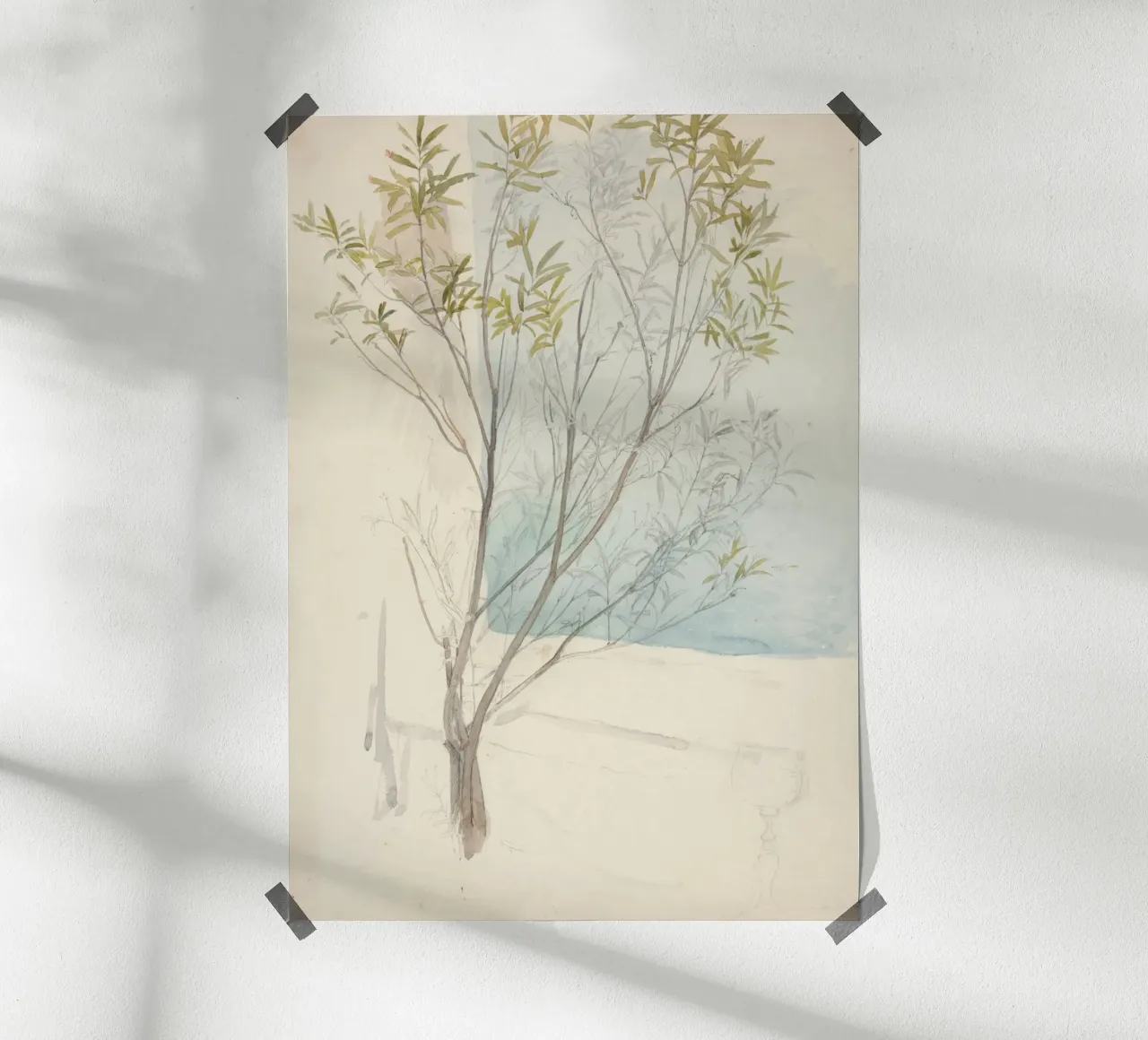 Studio di salice d'epoca - Arte botanica di Light Academia poster da ClubArt
