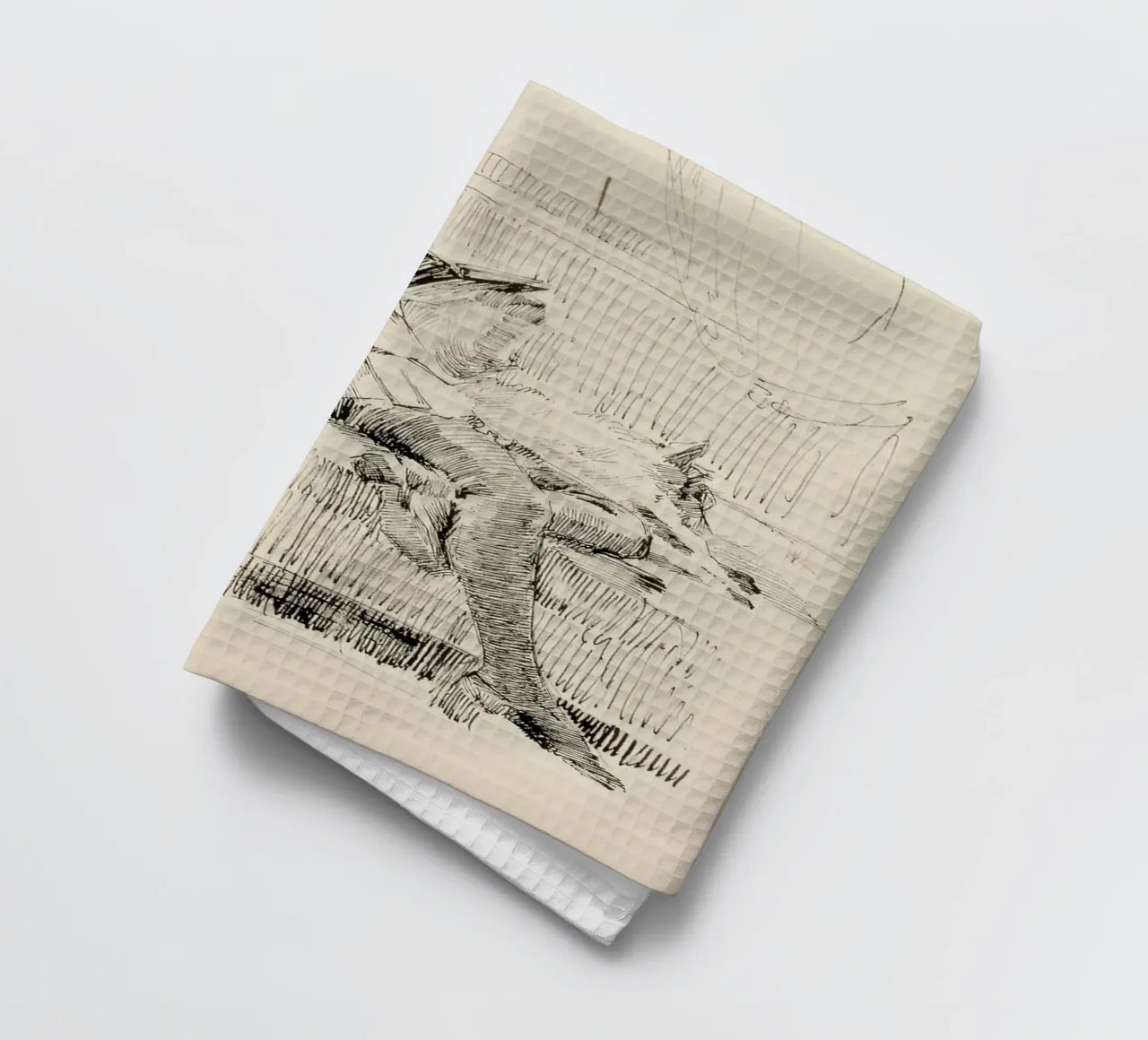 Vintage Girl Reading with Dog - Light Academia Study Art tea towel by ClubArt
