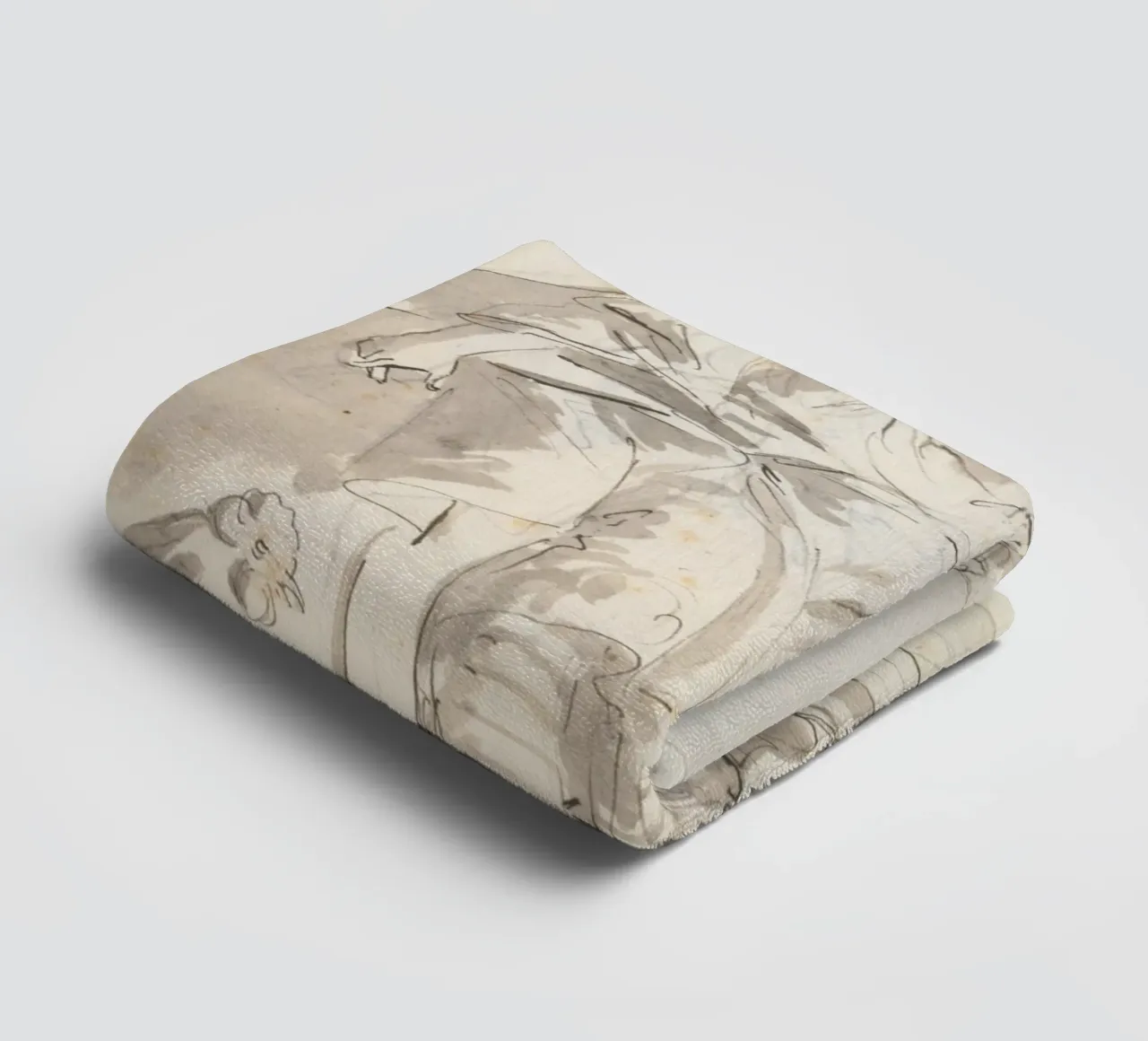 Vintage Allegorical Figure with Torch - Classical Sketch Art towel by ClubArt