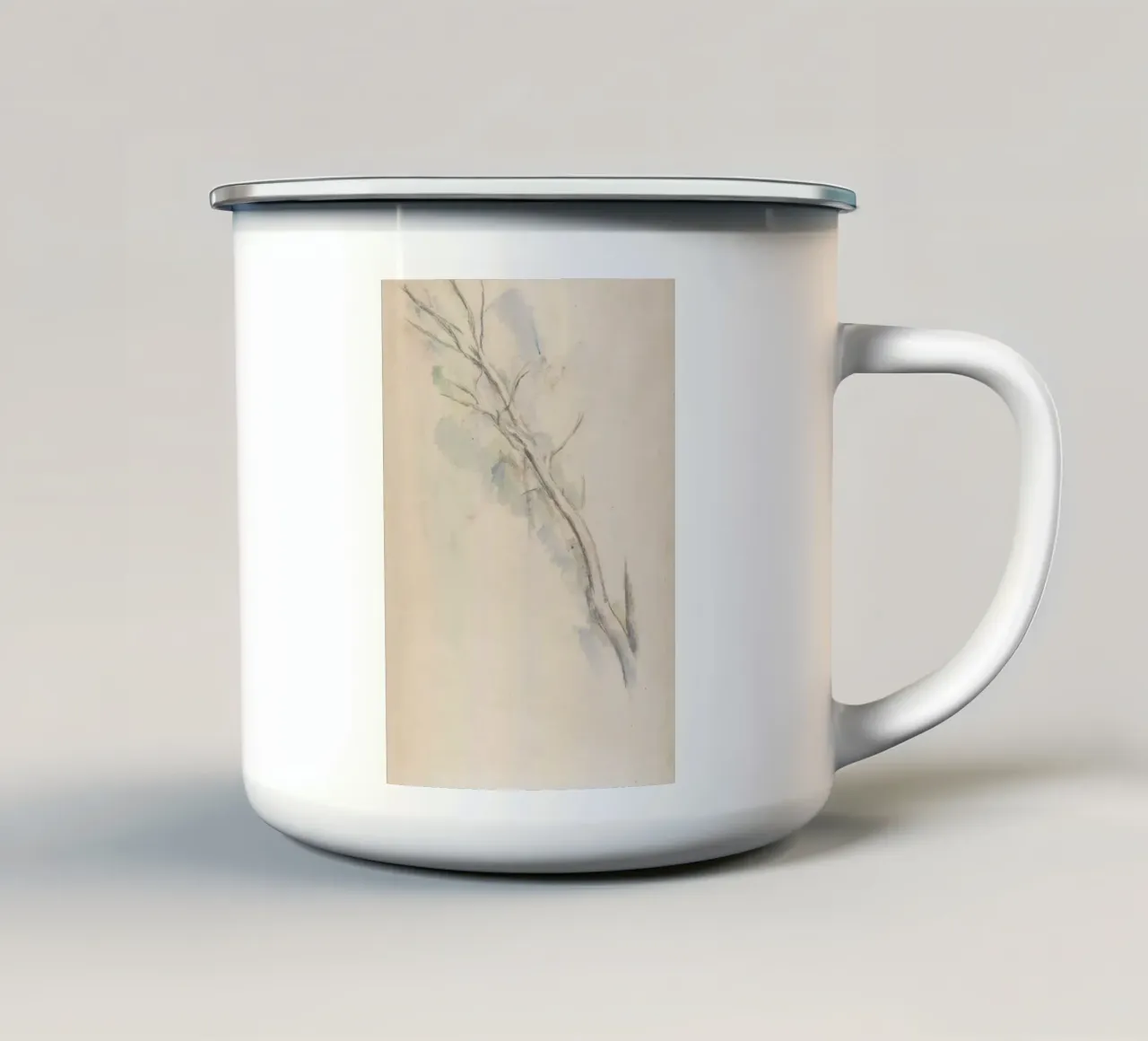 Studio di rami d'albero vintage - Light Academia Nature Art tazza in smalto da ClubArt