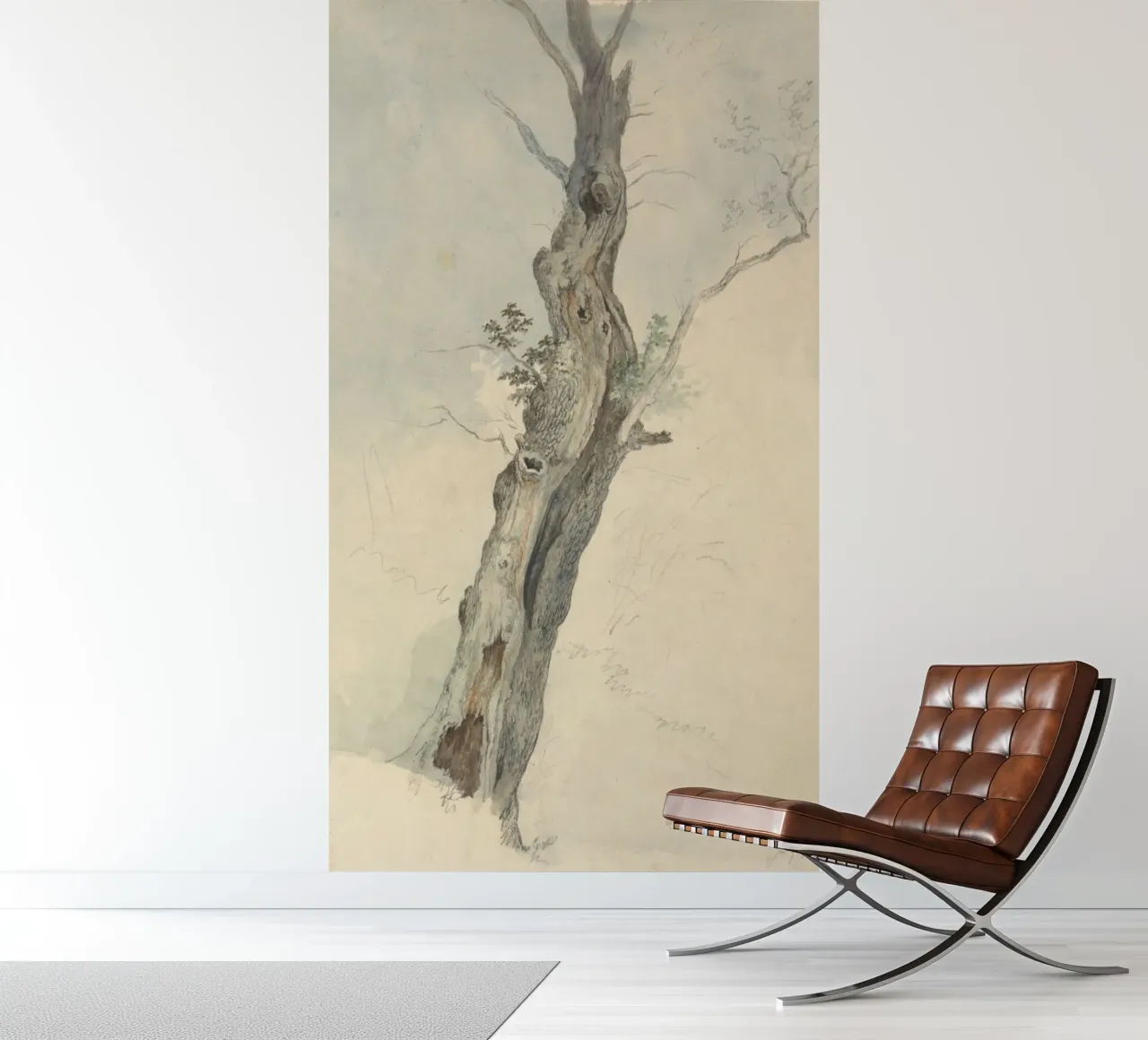 Vintage Weathered Tree Study - Rustic Nature Art photo wallpaper by ClubArt