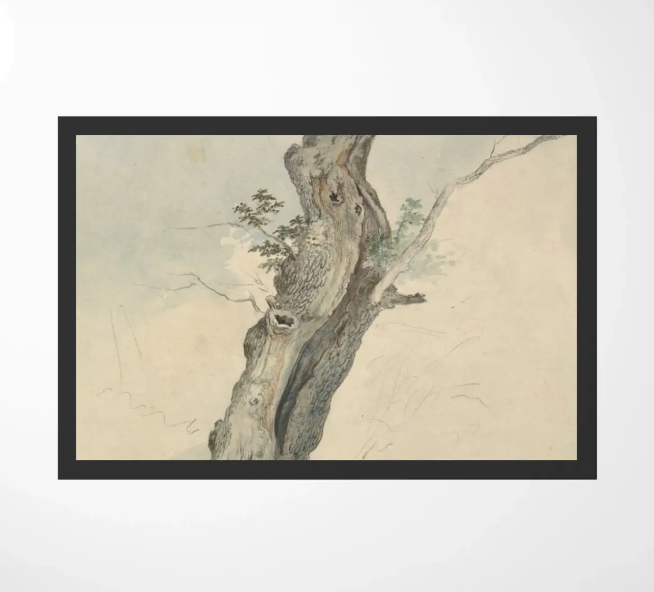 Vintage Weathered Tree Study - Rustic Nature Art doormat by ClubArt