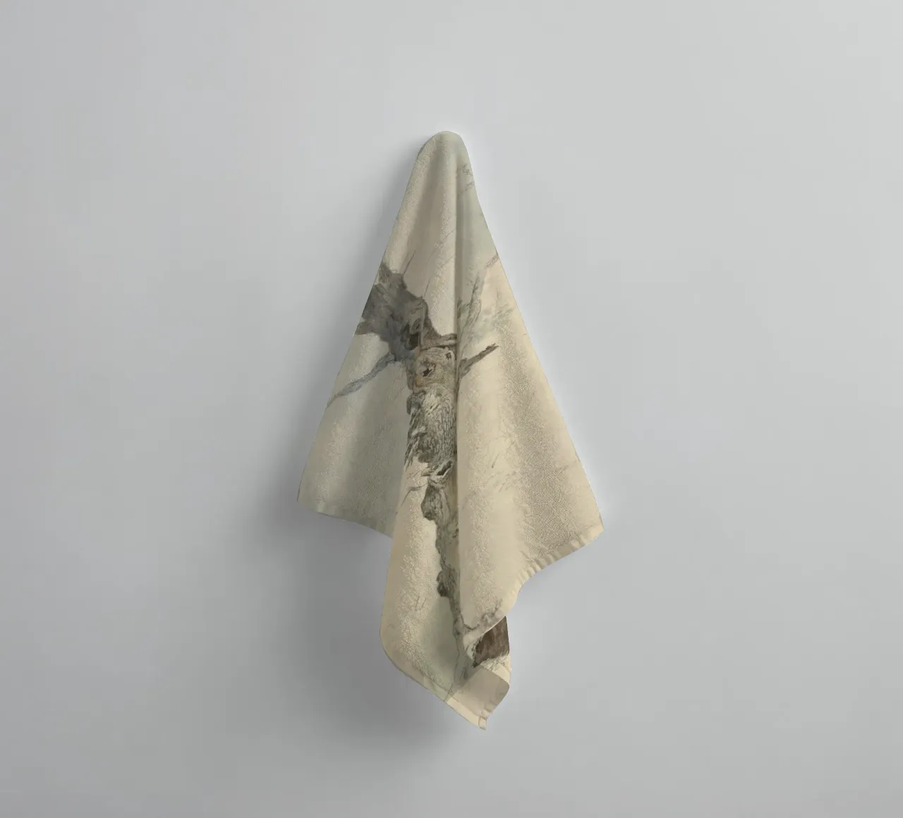 Vintage Weathered Tree Study - Rustic Nature Art towel by ClubArt