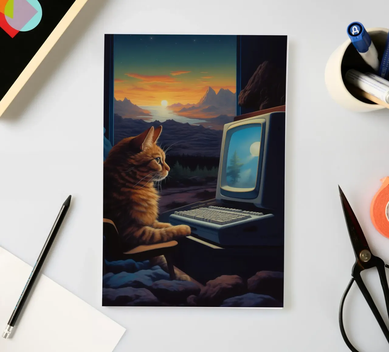 Gamer Cat notebook by Fleur de Lys