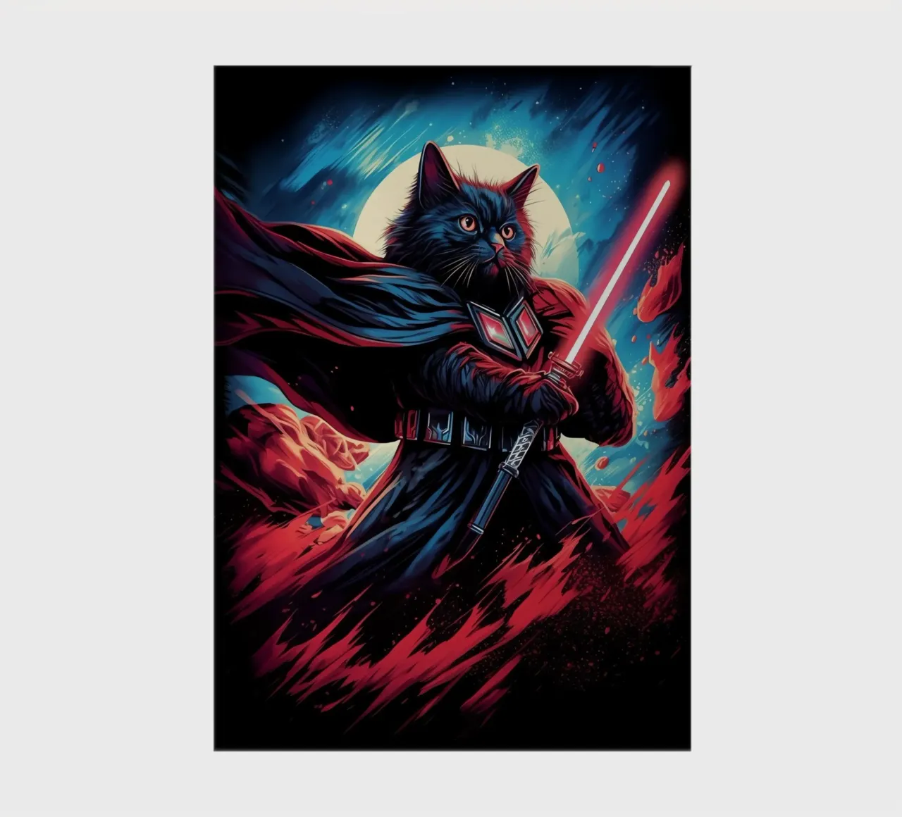 Darth Vader Cat with Lightsaber notebook by Fleur de Lys
