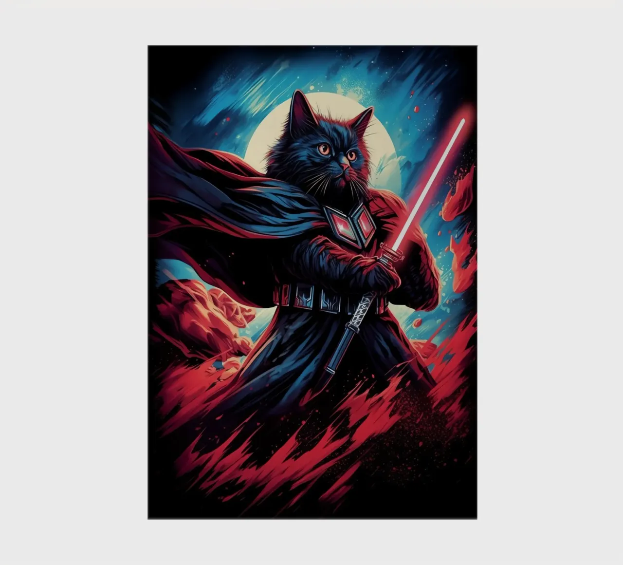 Darth Vader Cat with Lightsaber notebook by Fleur de Lys