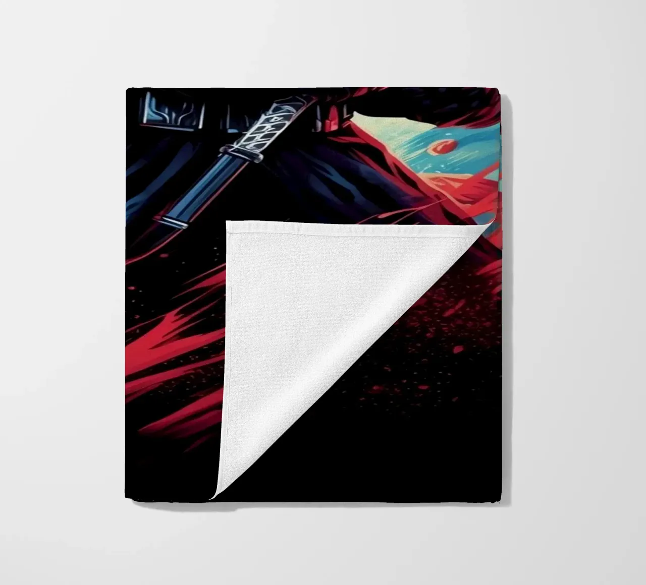 Darth Vader Cat with Lightsaber beach towel by Fleur de Lys