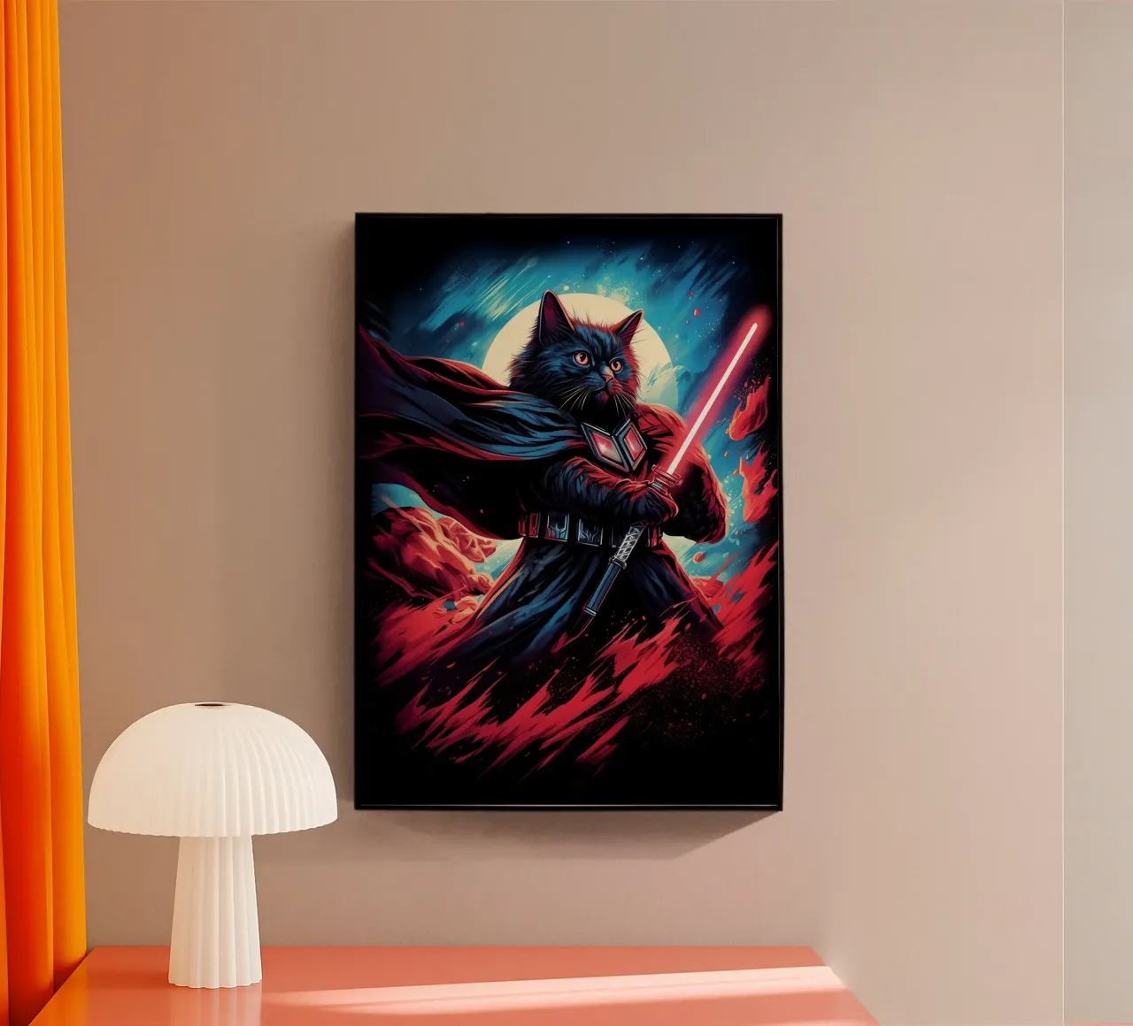Gatto Darth Vader con spada laser plexiglass da Fleur de Lys