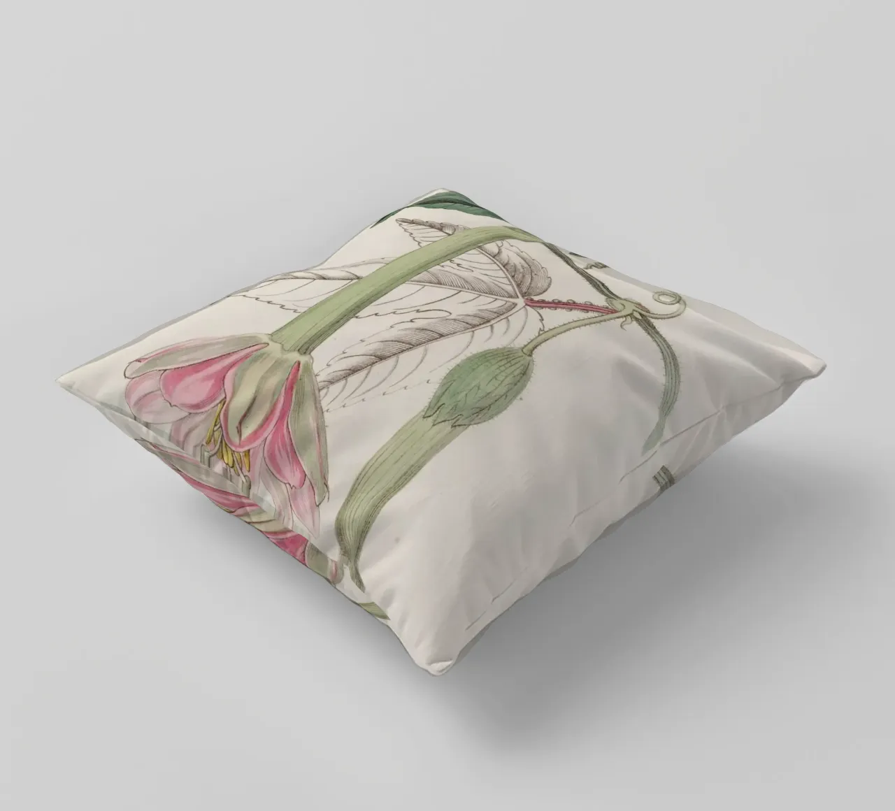 Stampa botanica vintage della passiflora - Arte naturale elegante cuscino da ClubArt