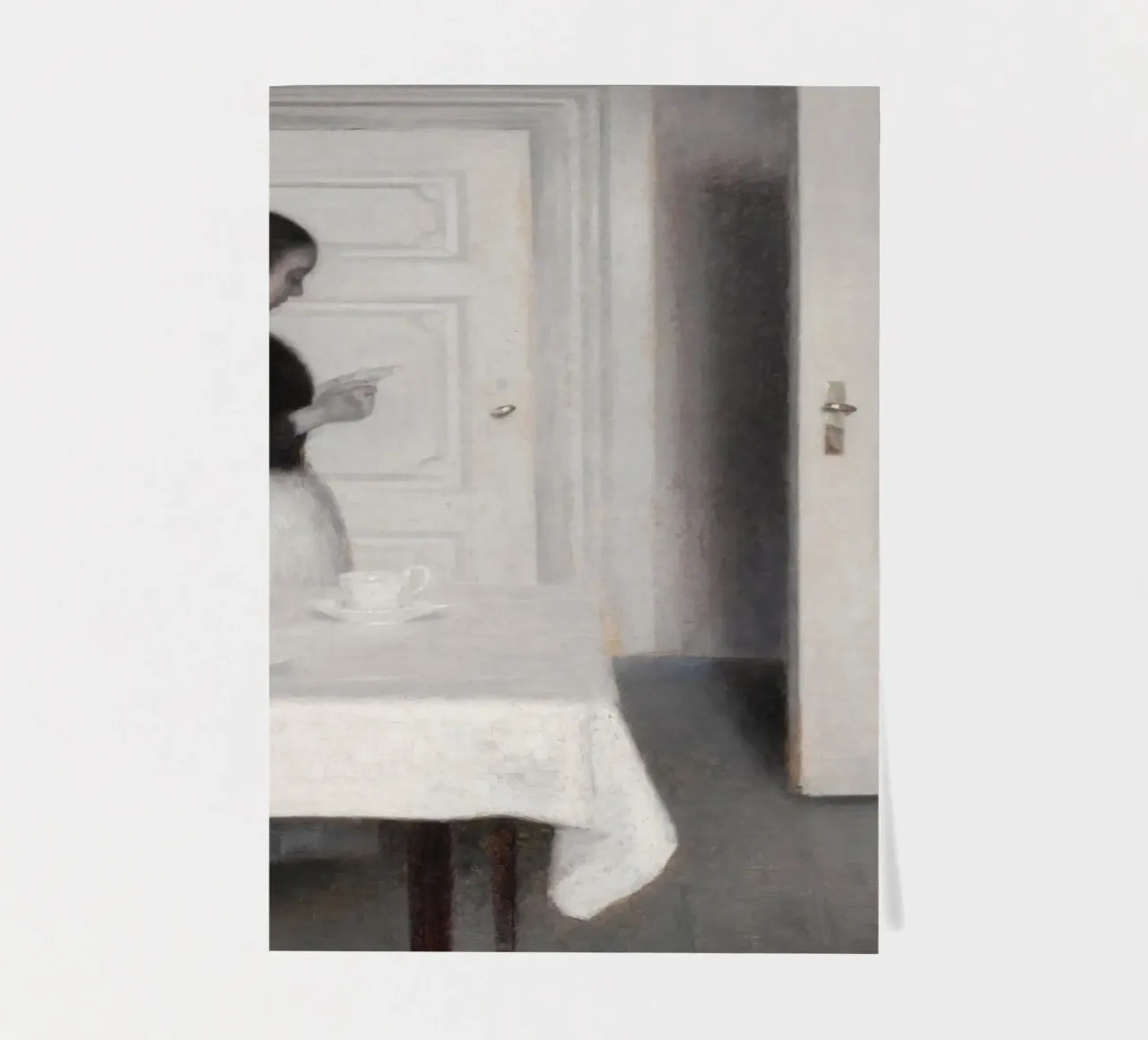Vilhelm Hammershøi - Intérieur, femme lisant - Nordic Art planche autocollant de ClubArt